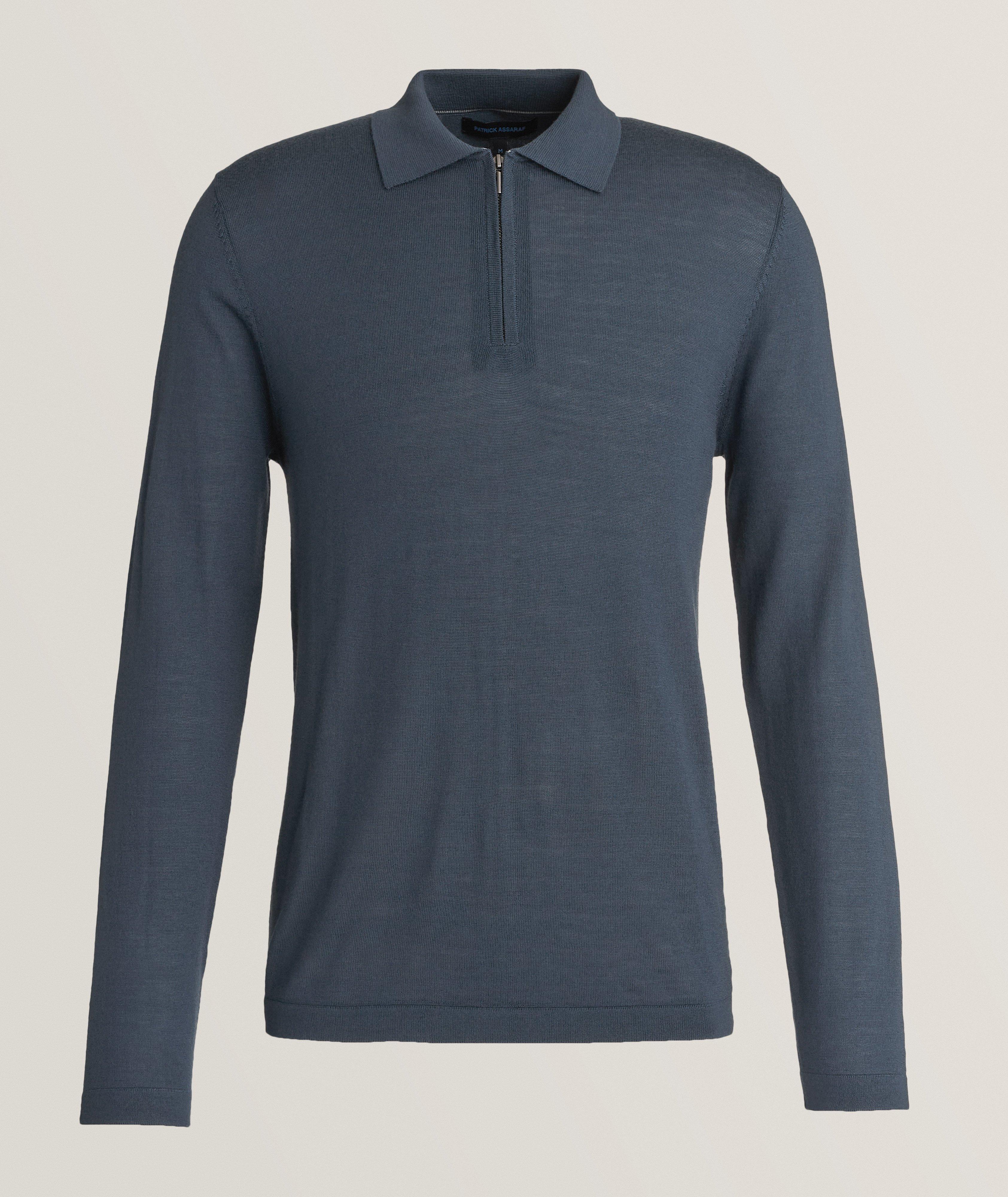 Extrafine Merino Wool Quarter-Zip Polo image 0