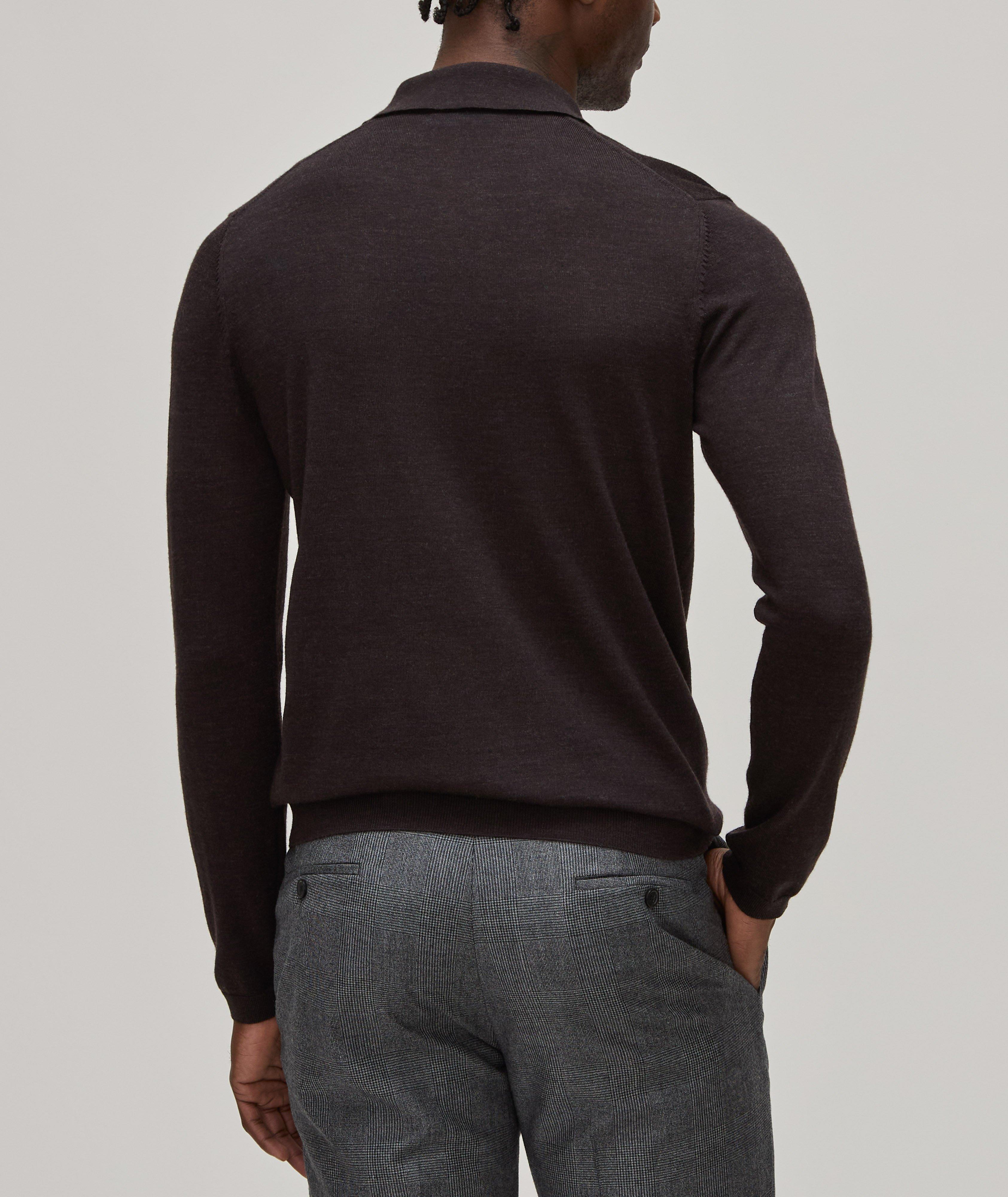 Extrafine Merino Wool Long-Sleeve Polo image 2