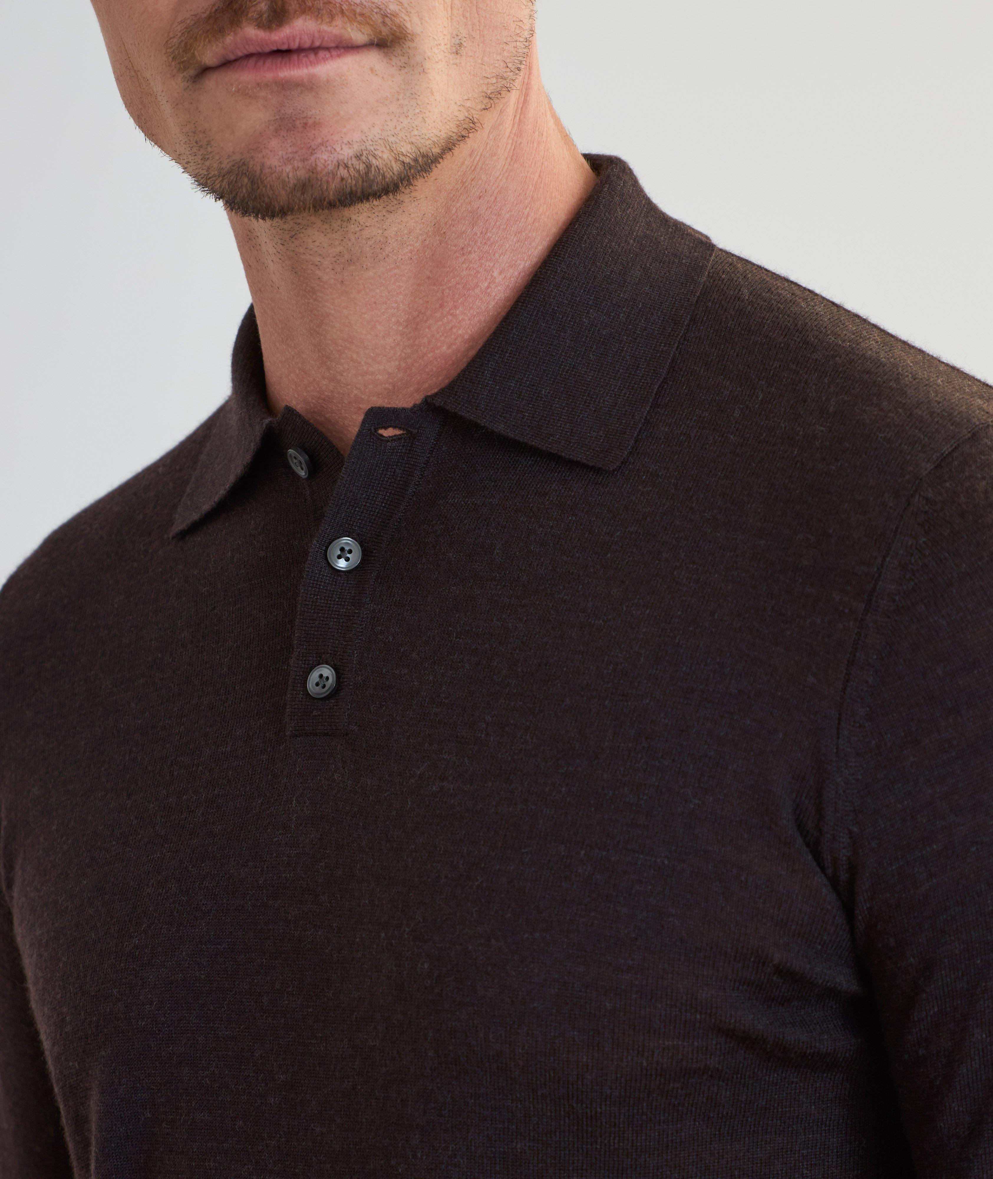 Extrafine Merino Wool Long-Sleeve Polo image 3