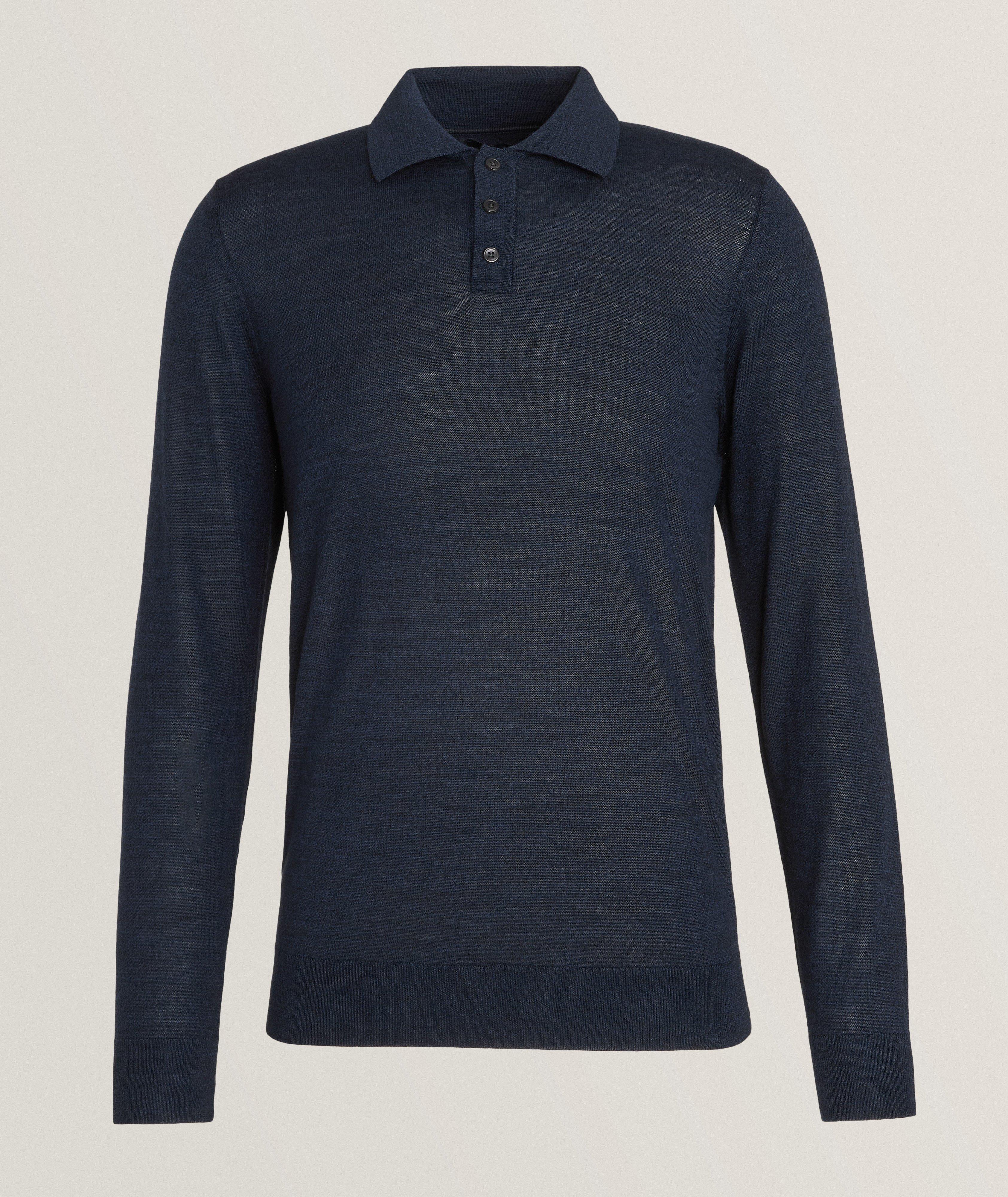 Mélange Extrafine Merino Wool Polo image 0