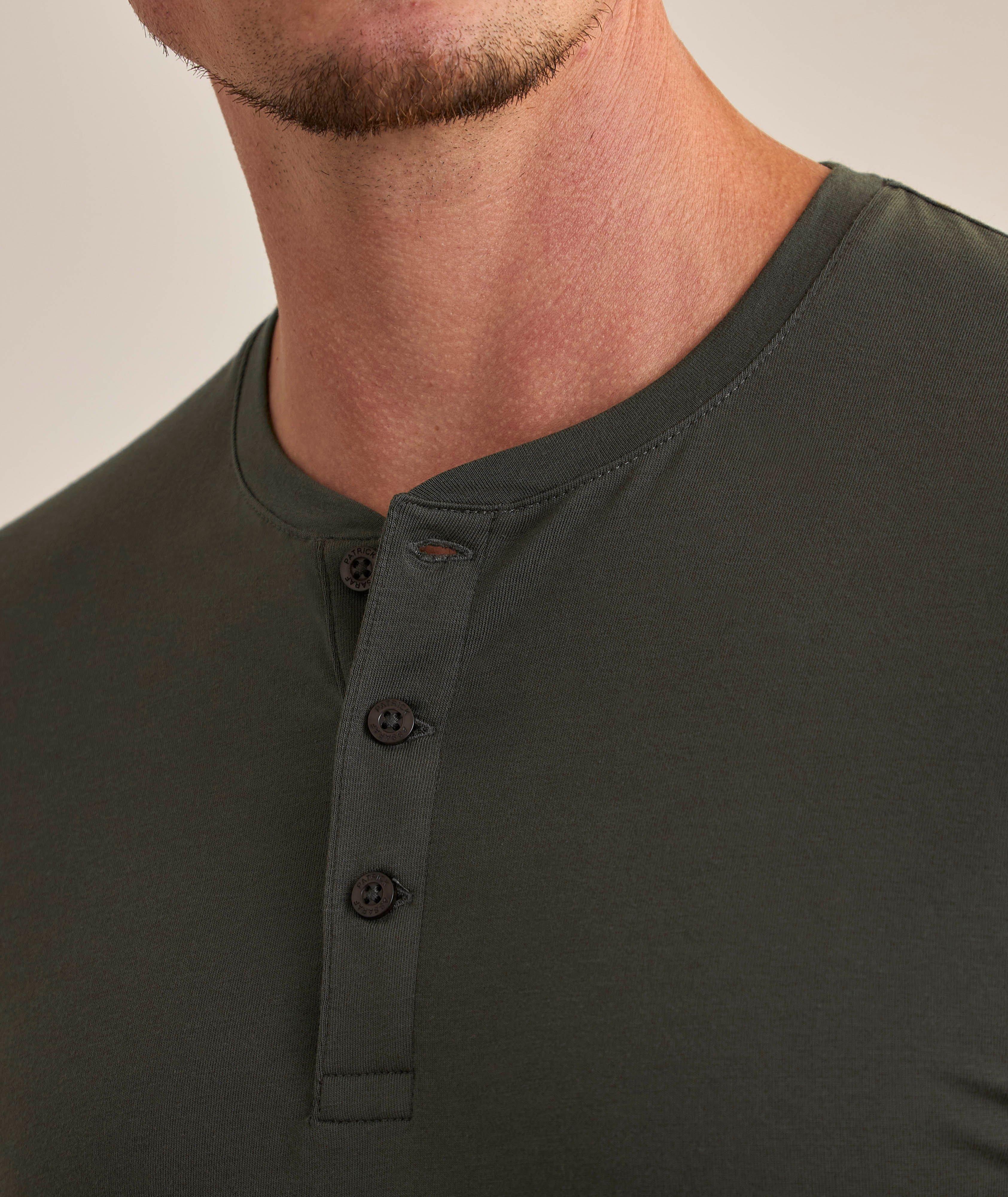 Pull en coton pima extensible à encolure boutonnée image 3