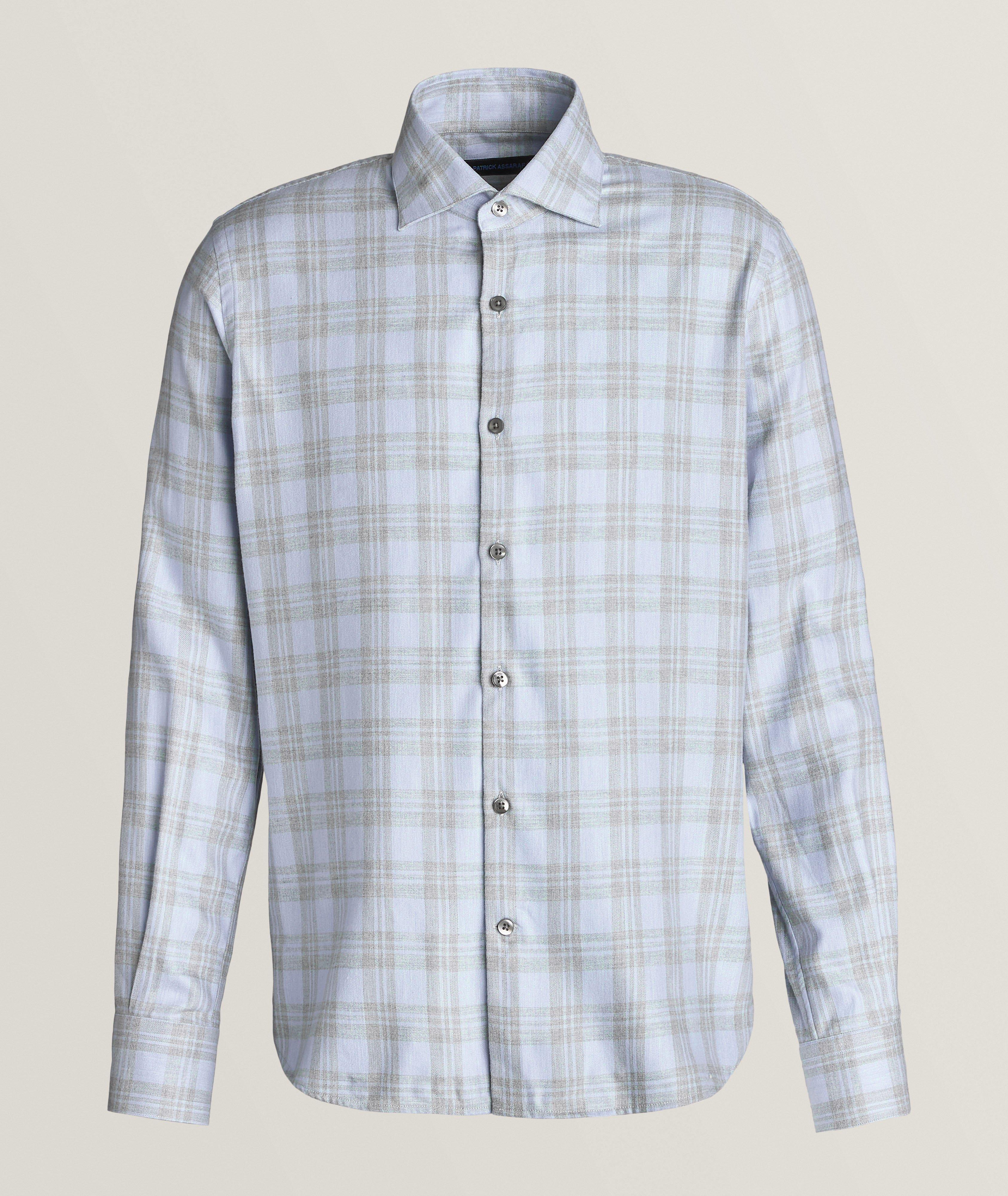 Regular-Fit Cotton-Blend Plaid Sport Shirt image 0