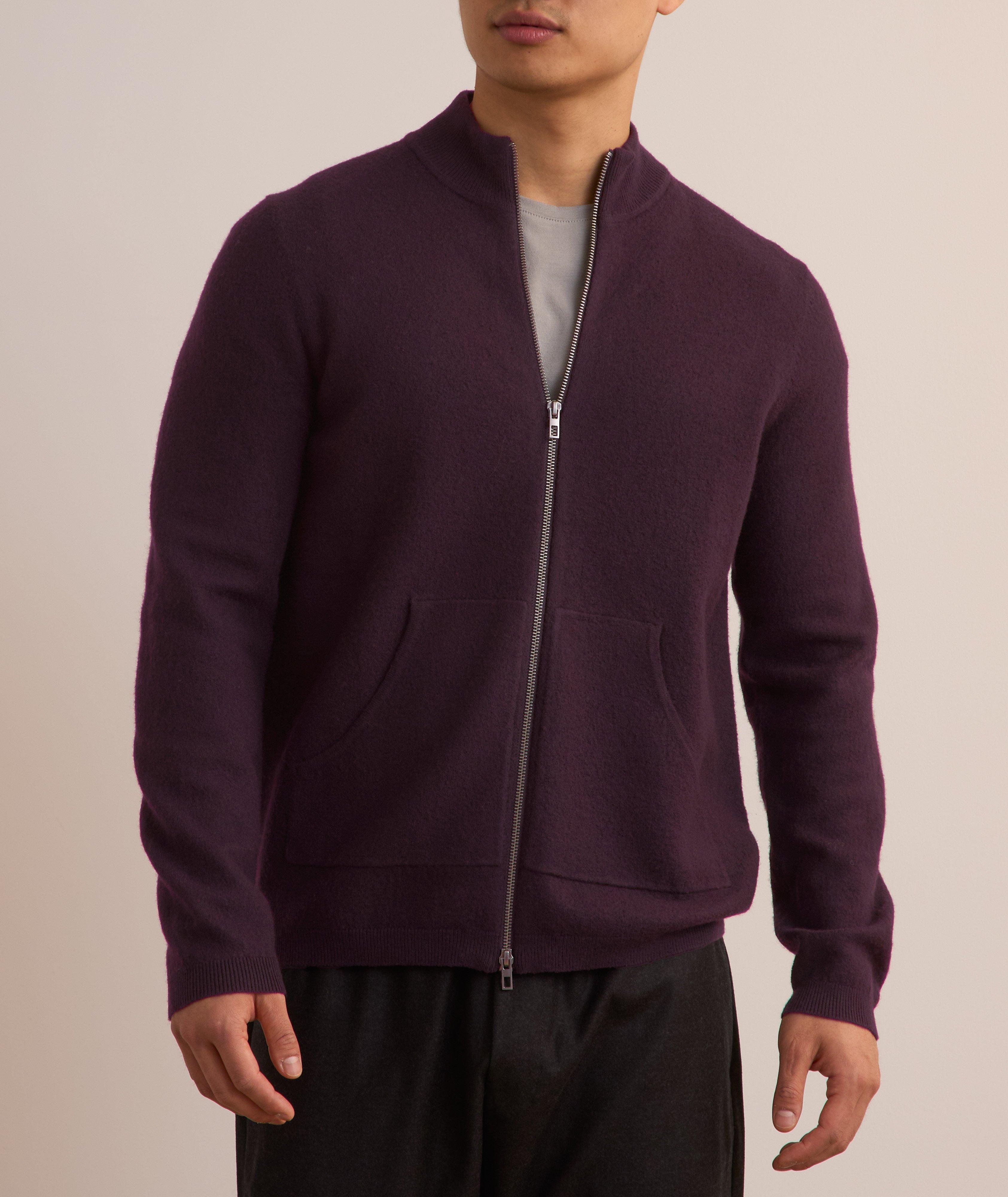 Pull en laine mérinos bouillie à glissière image 1