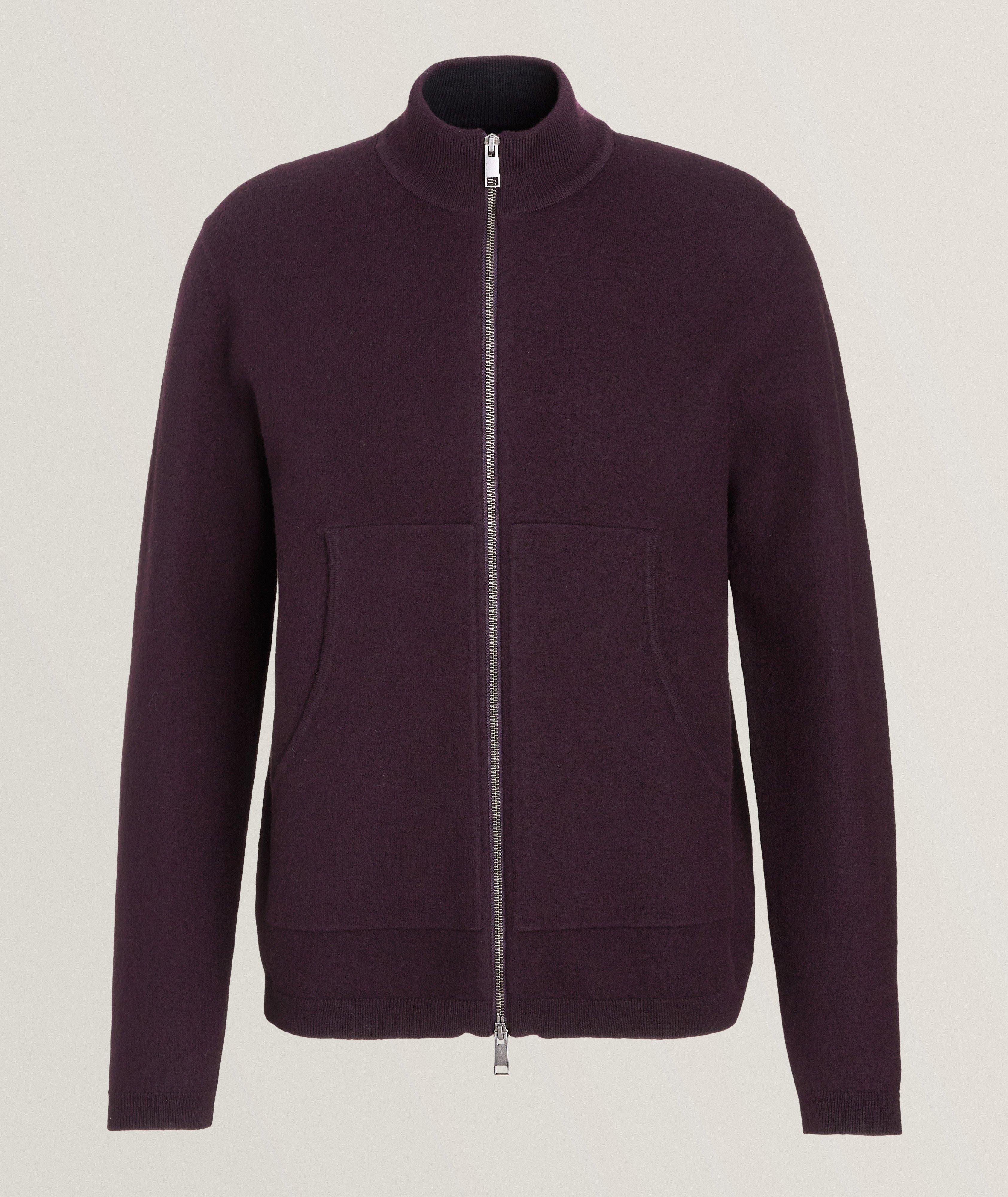 Boiled Extrafine Merino Wool Zip Up Sweater