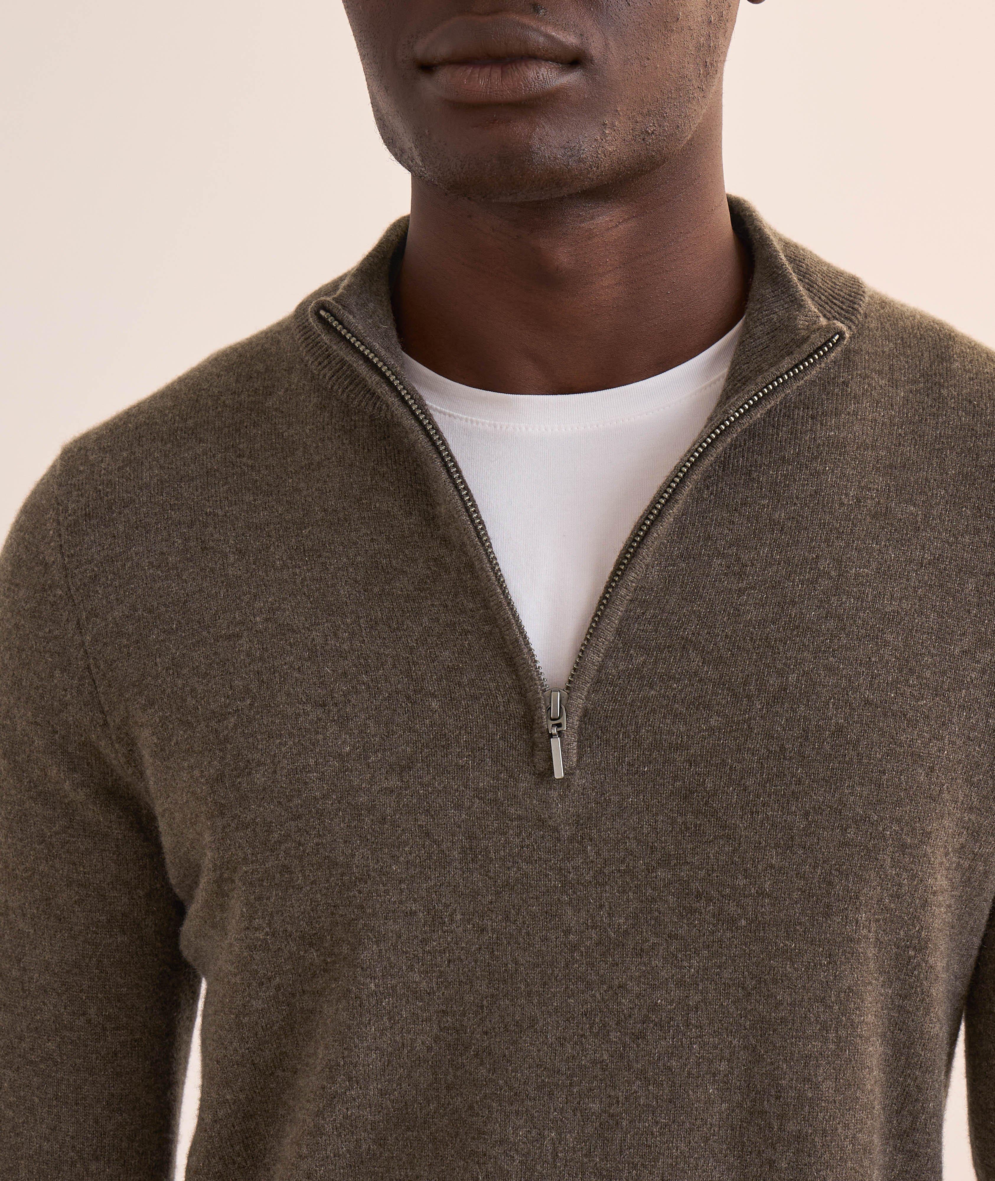 Nano Cashmere Mélange Quarter-Zip Sweater  image 3