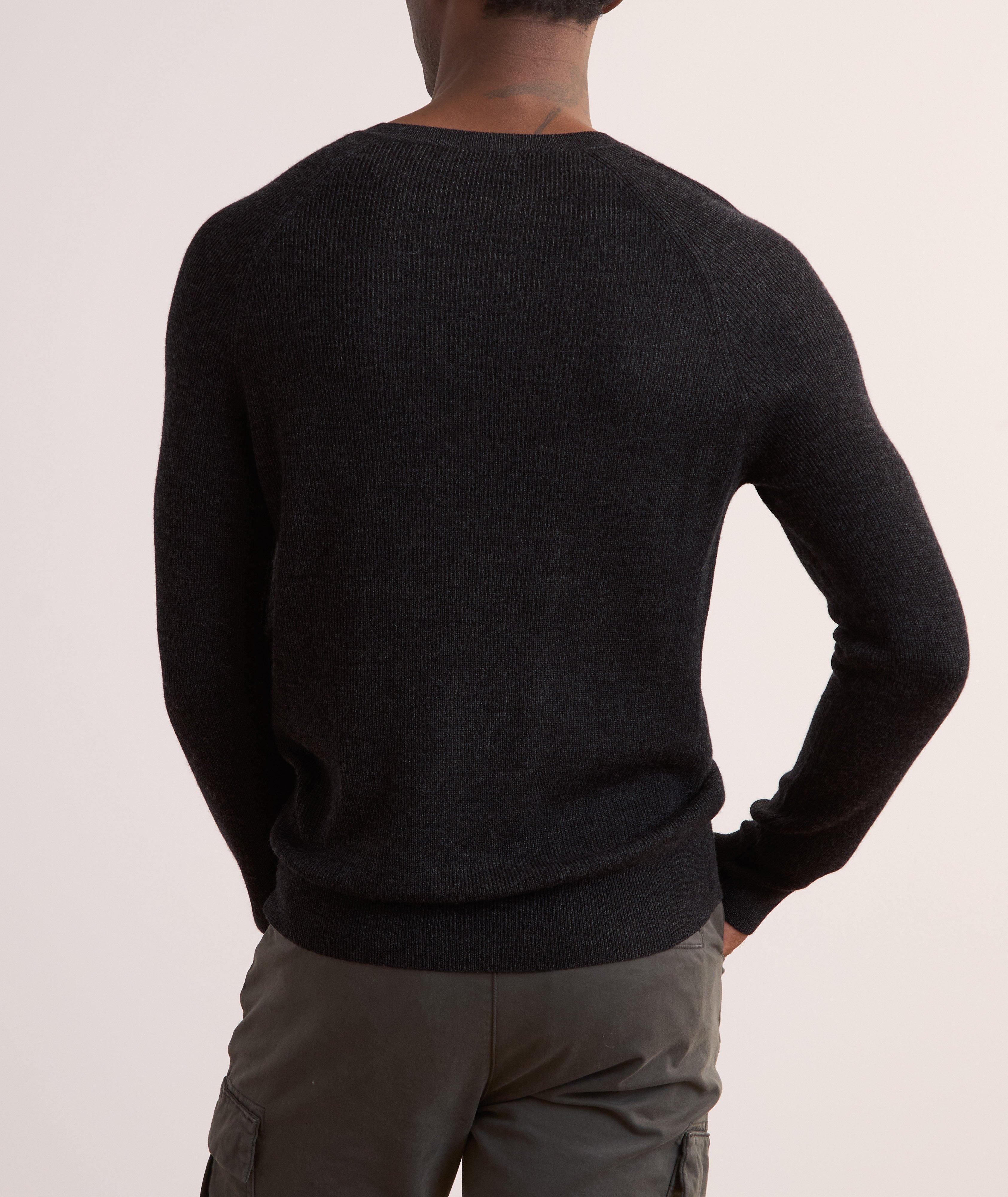 Extrafine Merino Wool Ribbed V-Neck Sweater image 2
