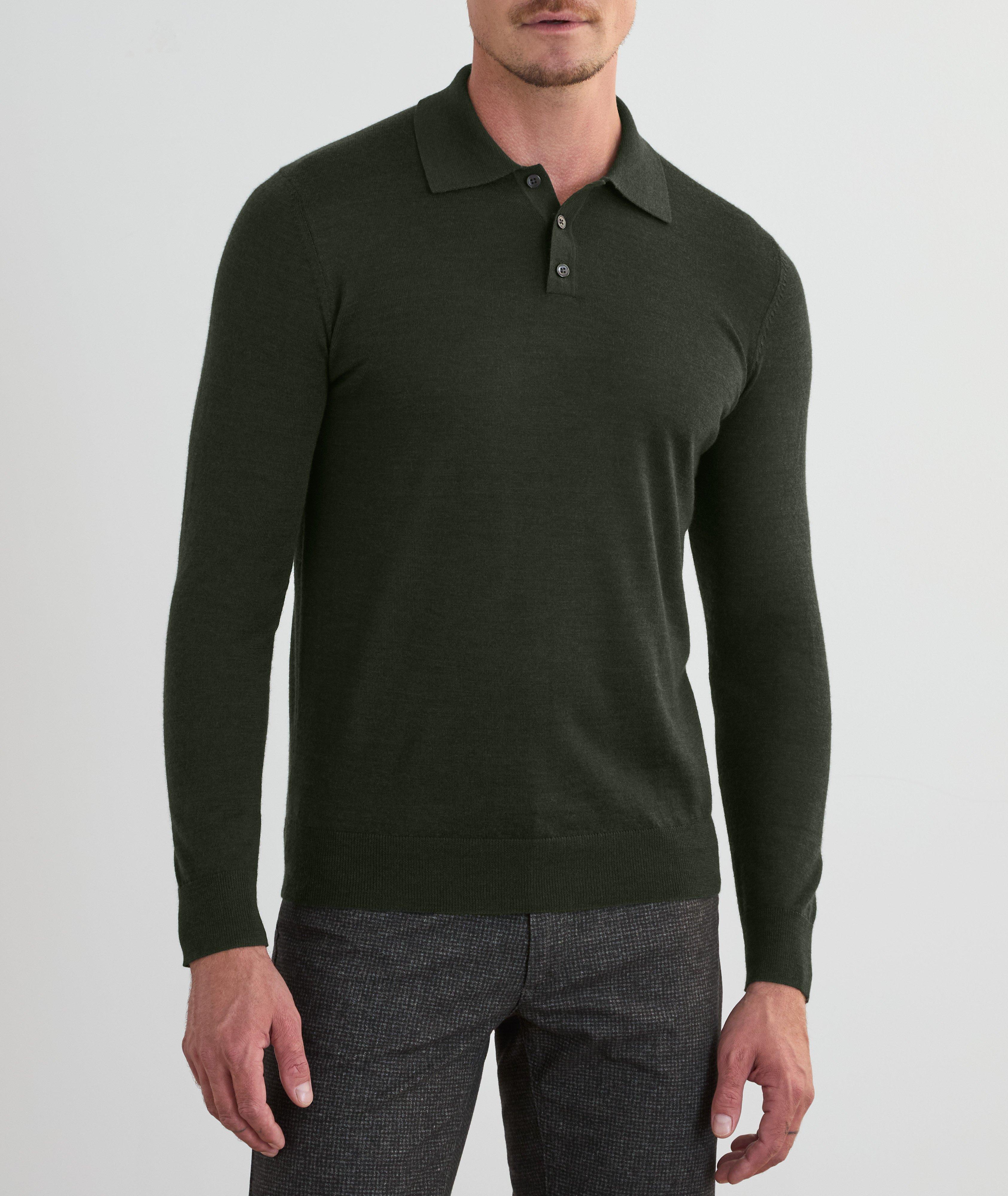 Extrafine Merino Wool Long-Sleeve Polo image 1