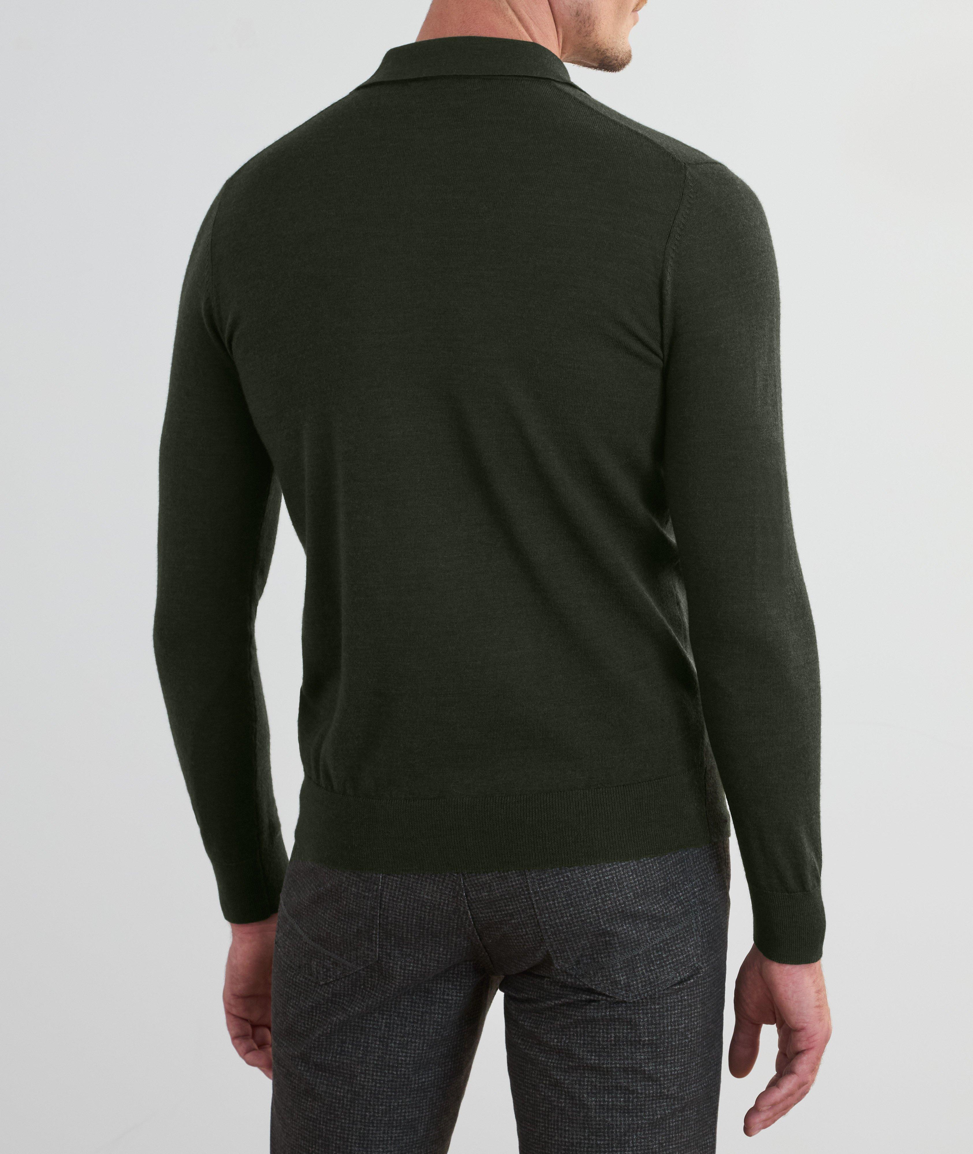 Extrafine Merino Wool Long-Sleeve Polo image 2