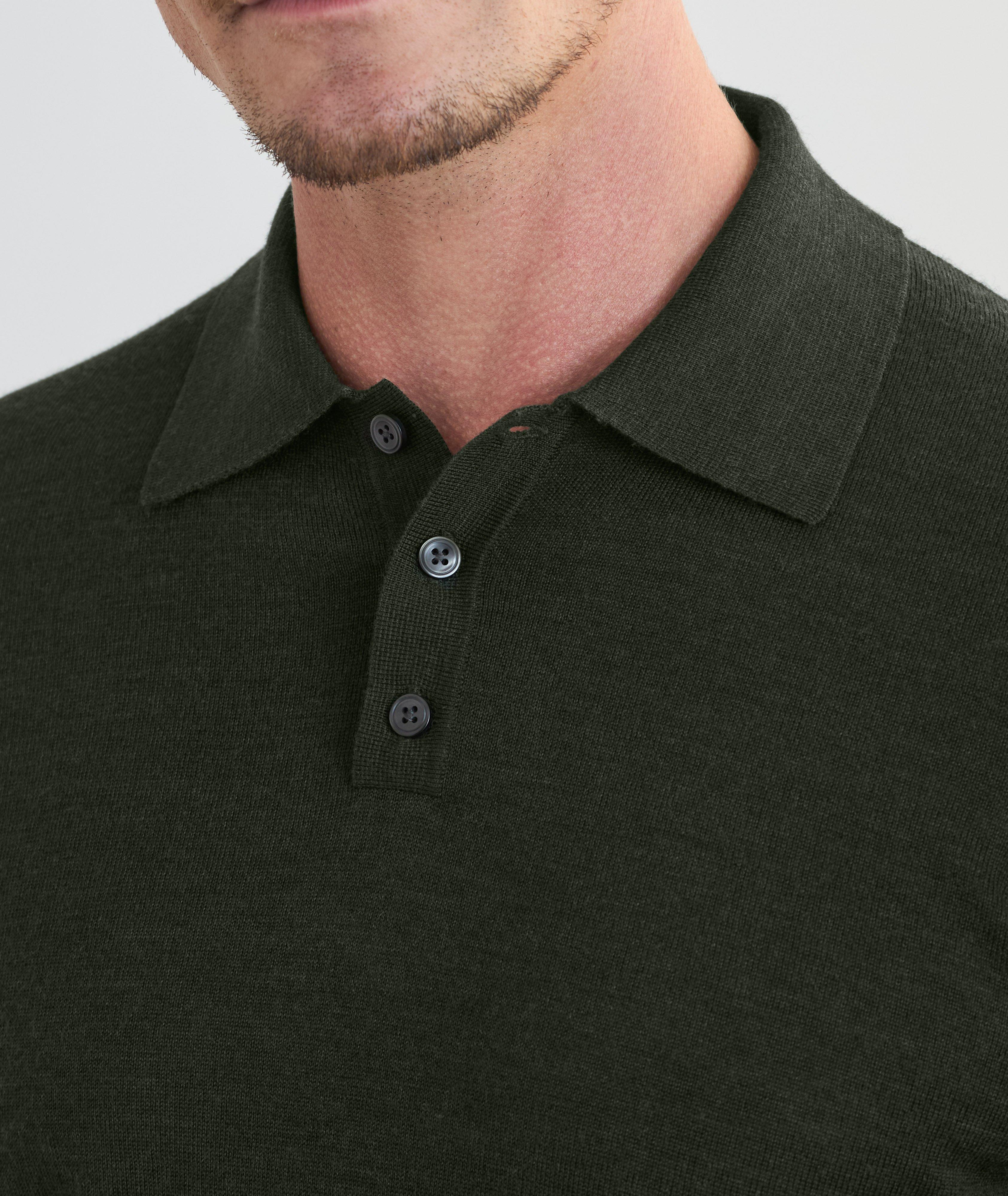 Extrafine Merino Wool Long-Sleeve Polo image 3