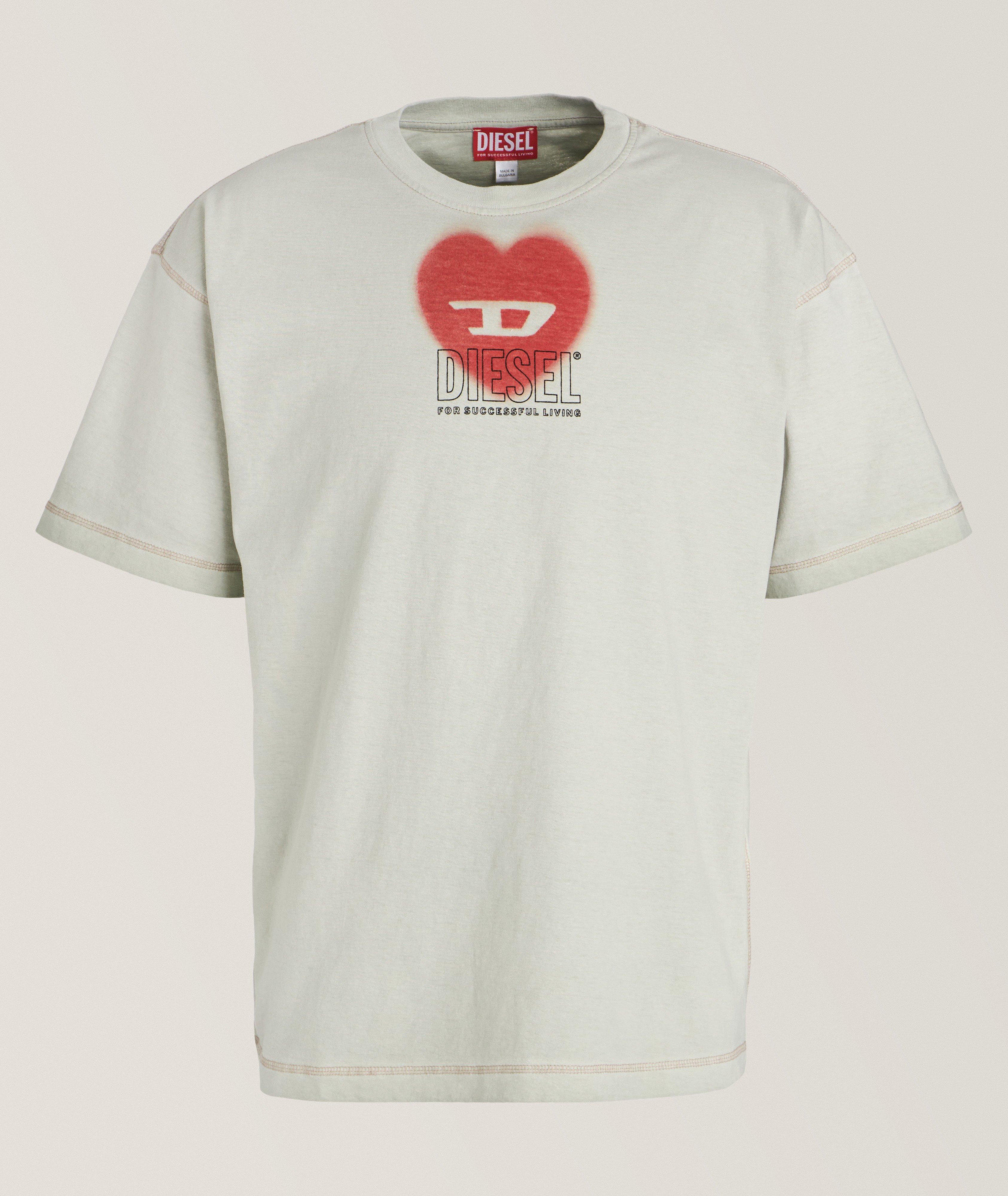 T-shirt en coton avec logo à l’aérographe image 0