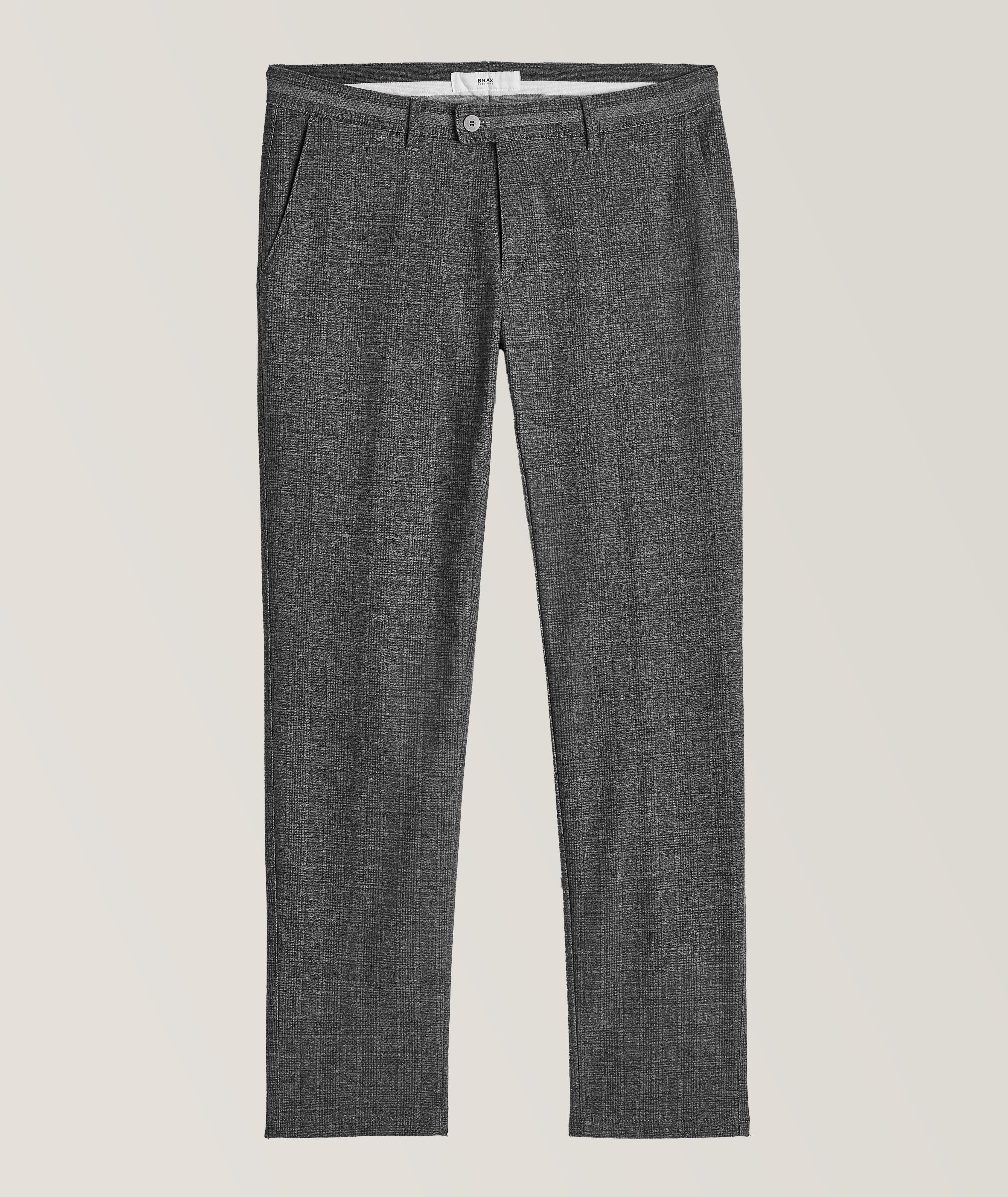 Brax Felix Tonal Check Stretch-Cotton Pants