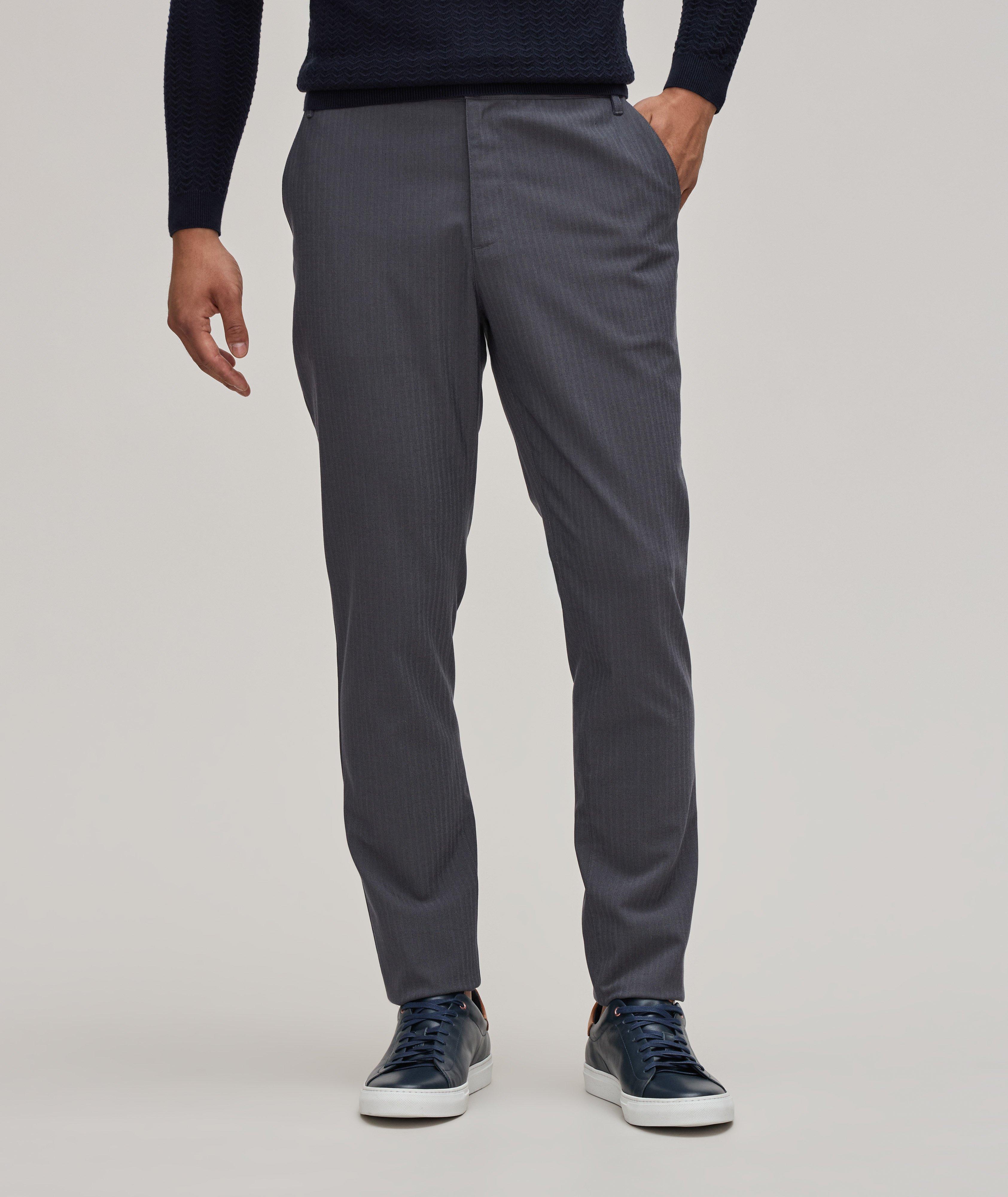 Stafford Straight Fit Herringbone Pants image 2