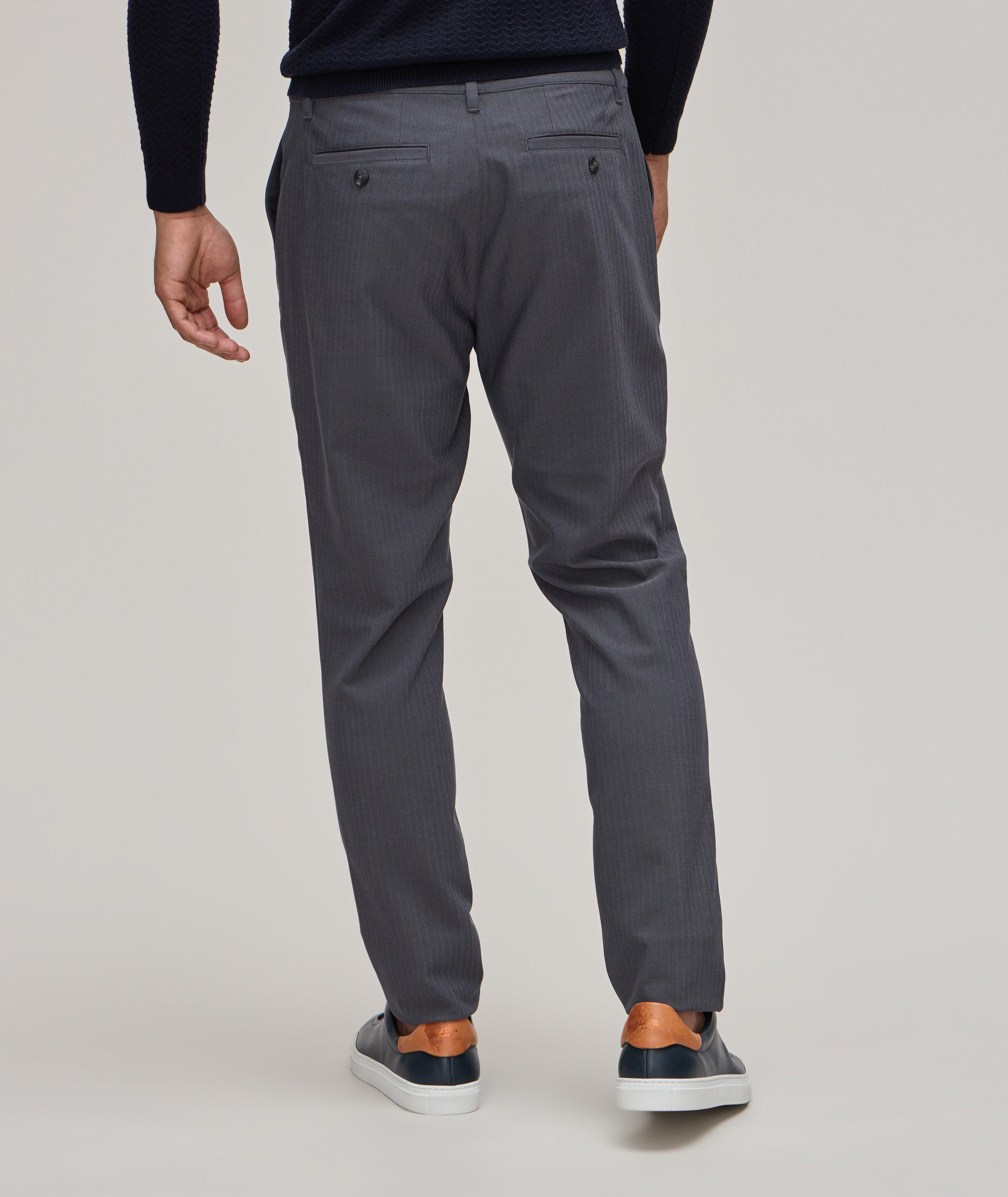 Stafford Straight Fit Herringbone Pants image 3