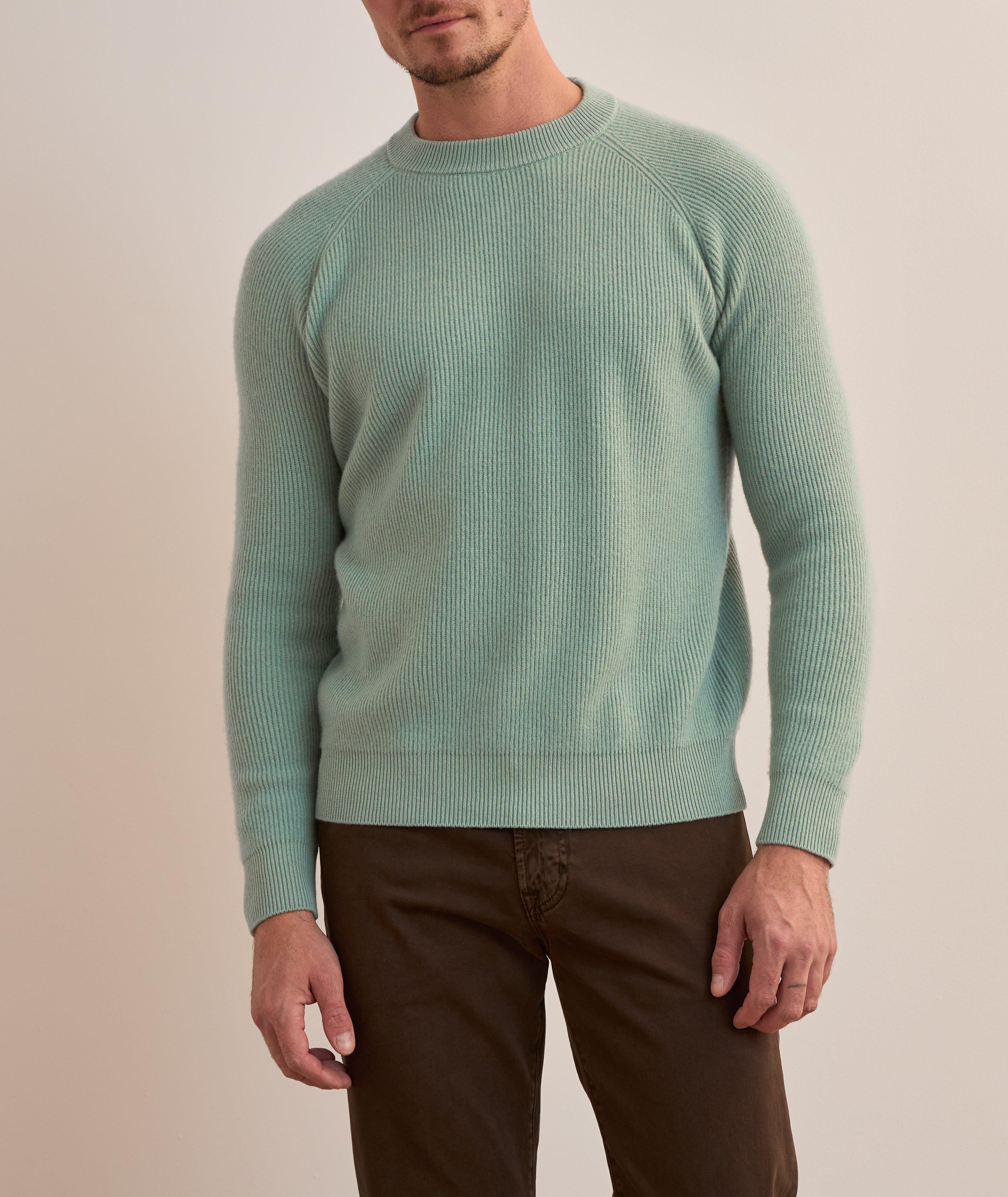 Ribbed Merino Wool-Blend Crewneck Sweater image 1