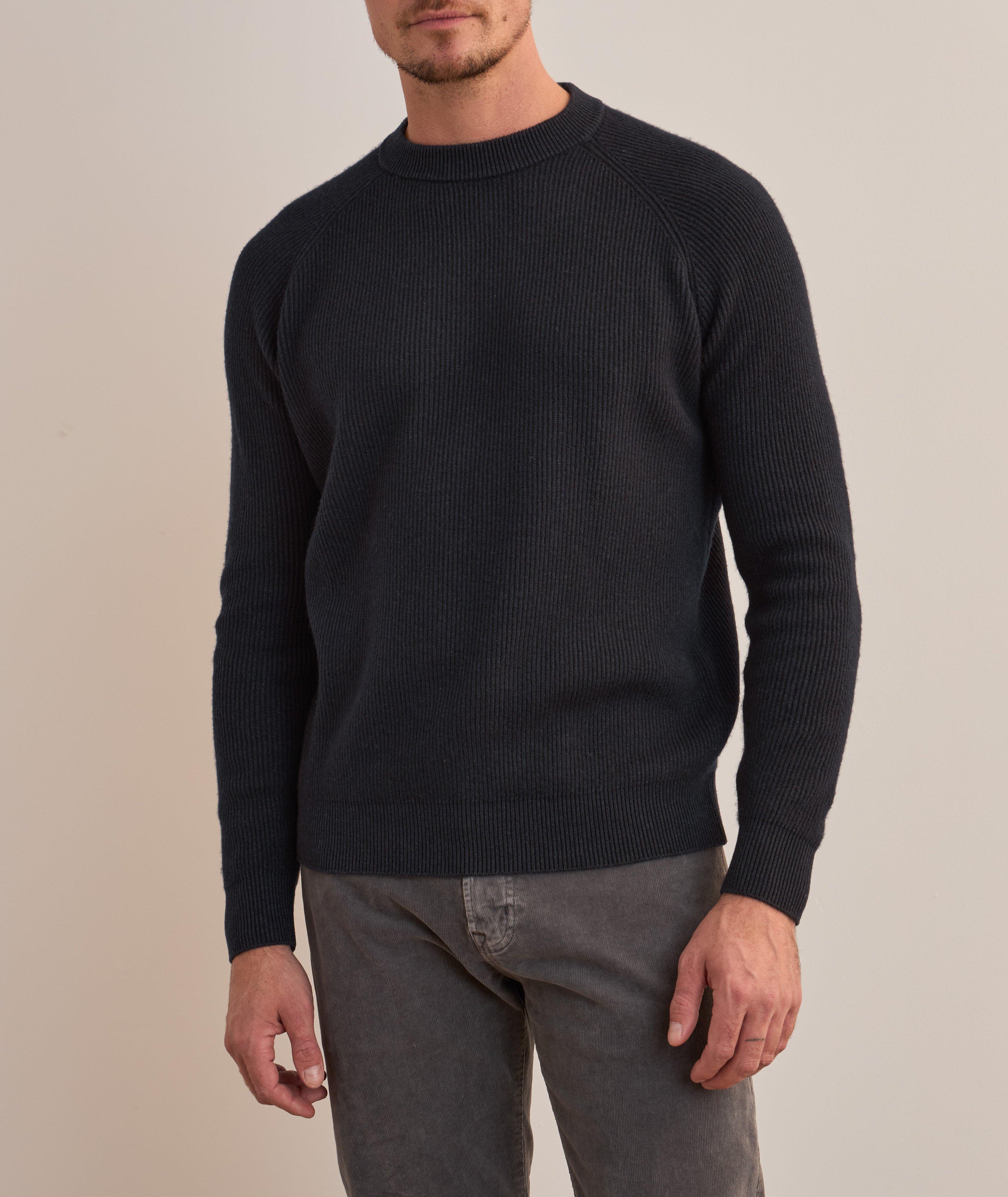 Ribbed Merino Wool-Blend Crewneck Sweater image 1