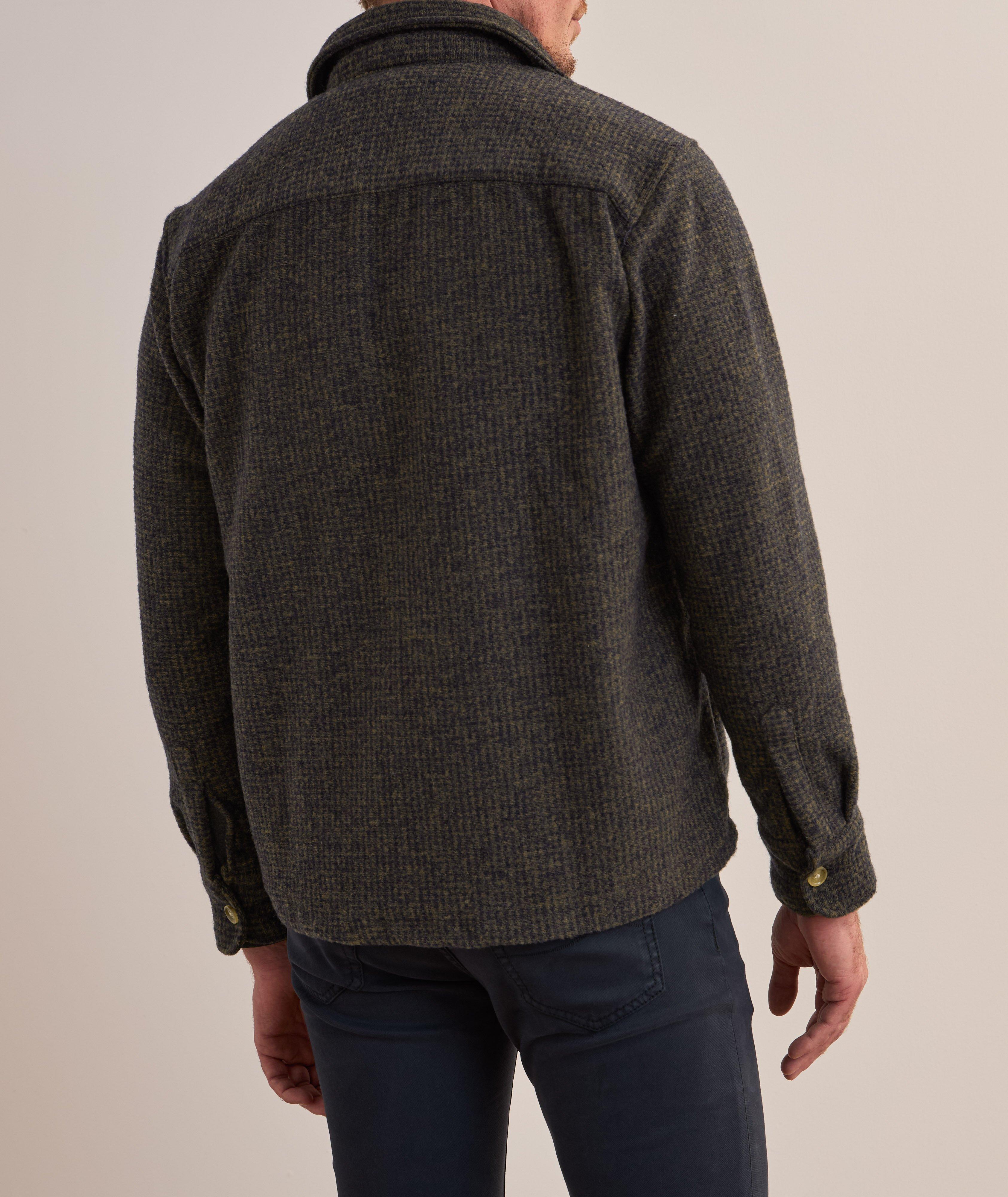 Micro Check Wool-Blend Overshirt  image 2