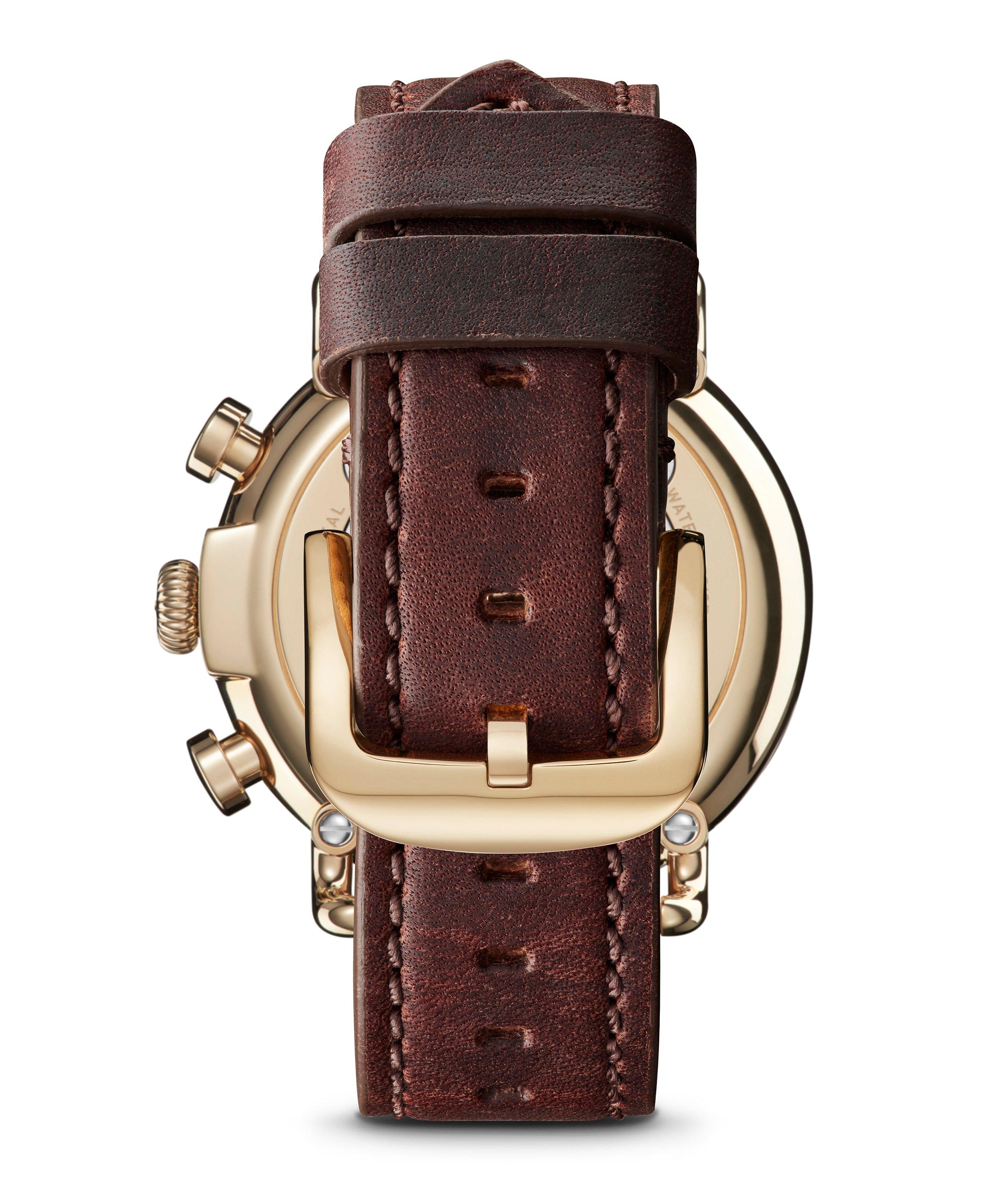 Runwell 2 Eye Chrono Leather Strap Watch image 2