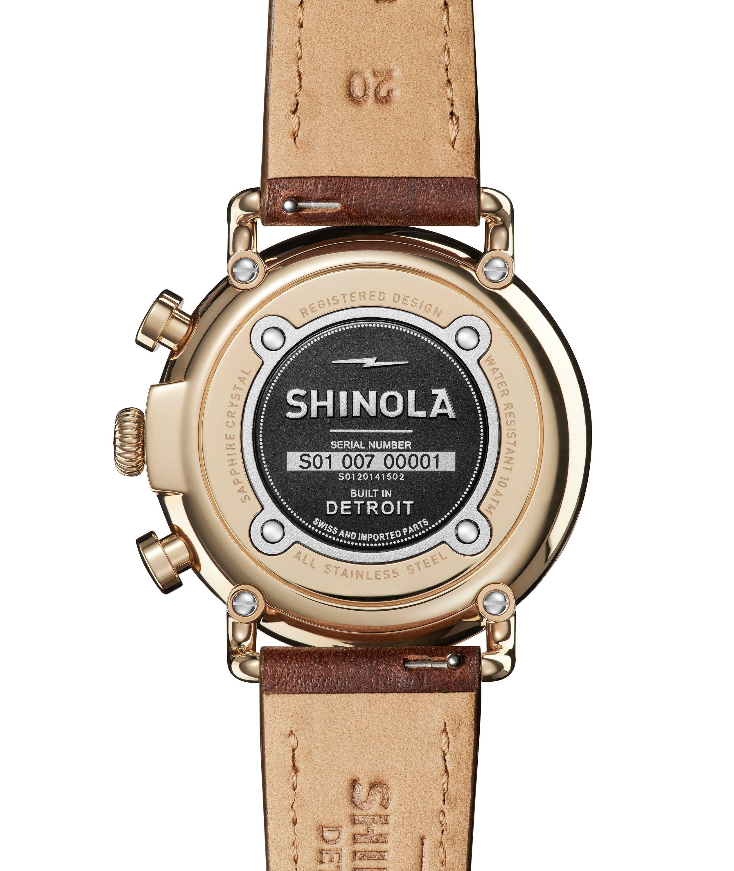 Runwell 2 Eye Chrono Leather Strap Watch image 3