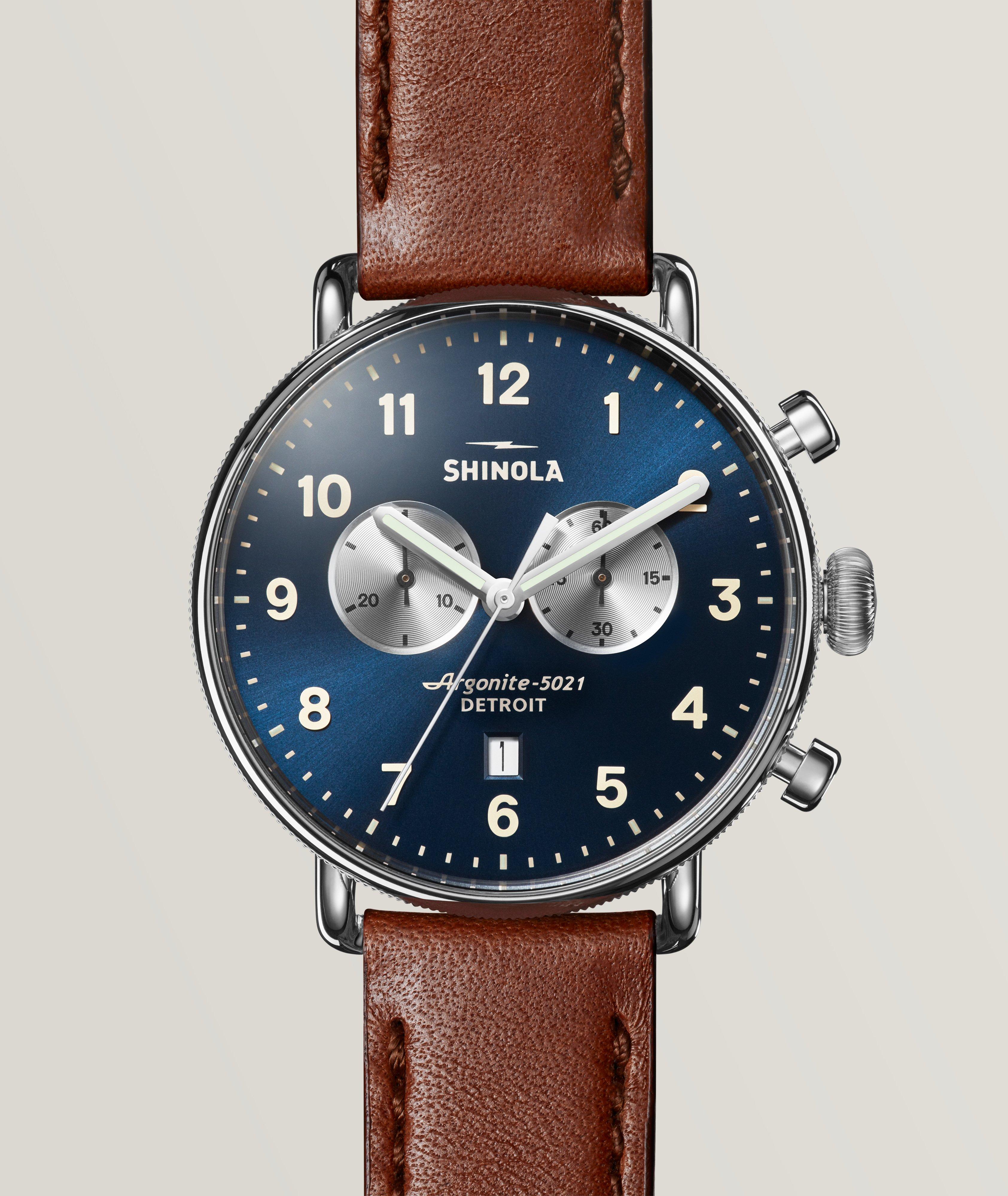Montre-chronographe Canfield avec bracelet en cuir image 0