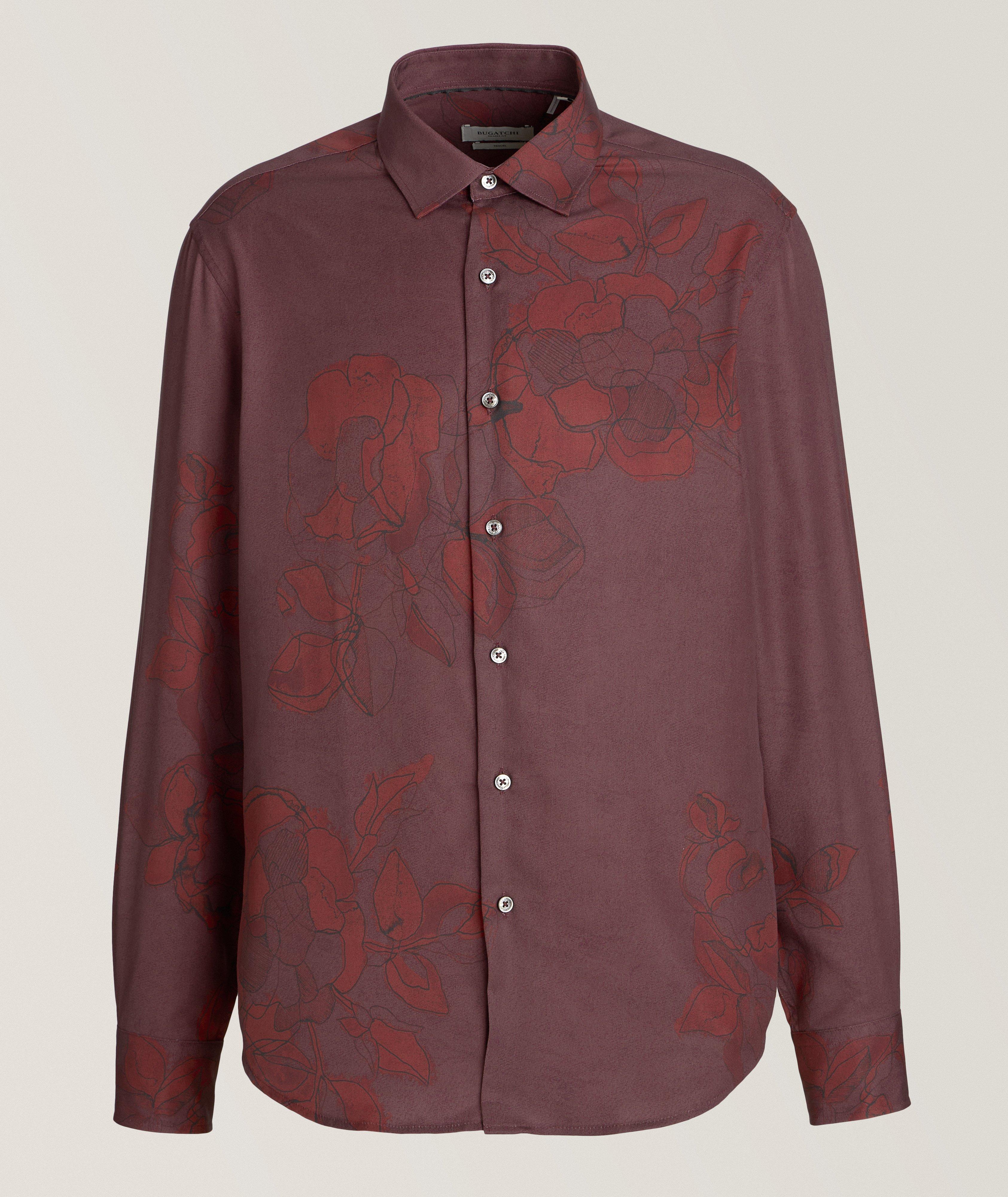 Chemise décontractée en lyocell à motif floral de coupe profilée image 0