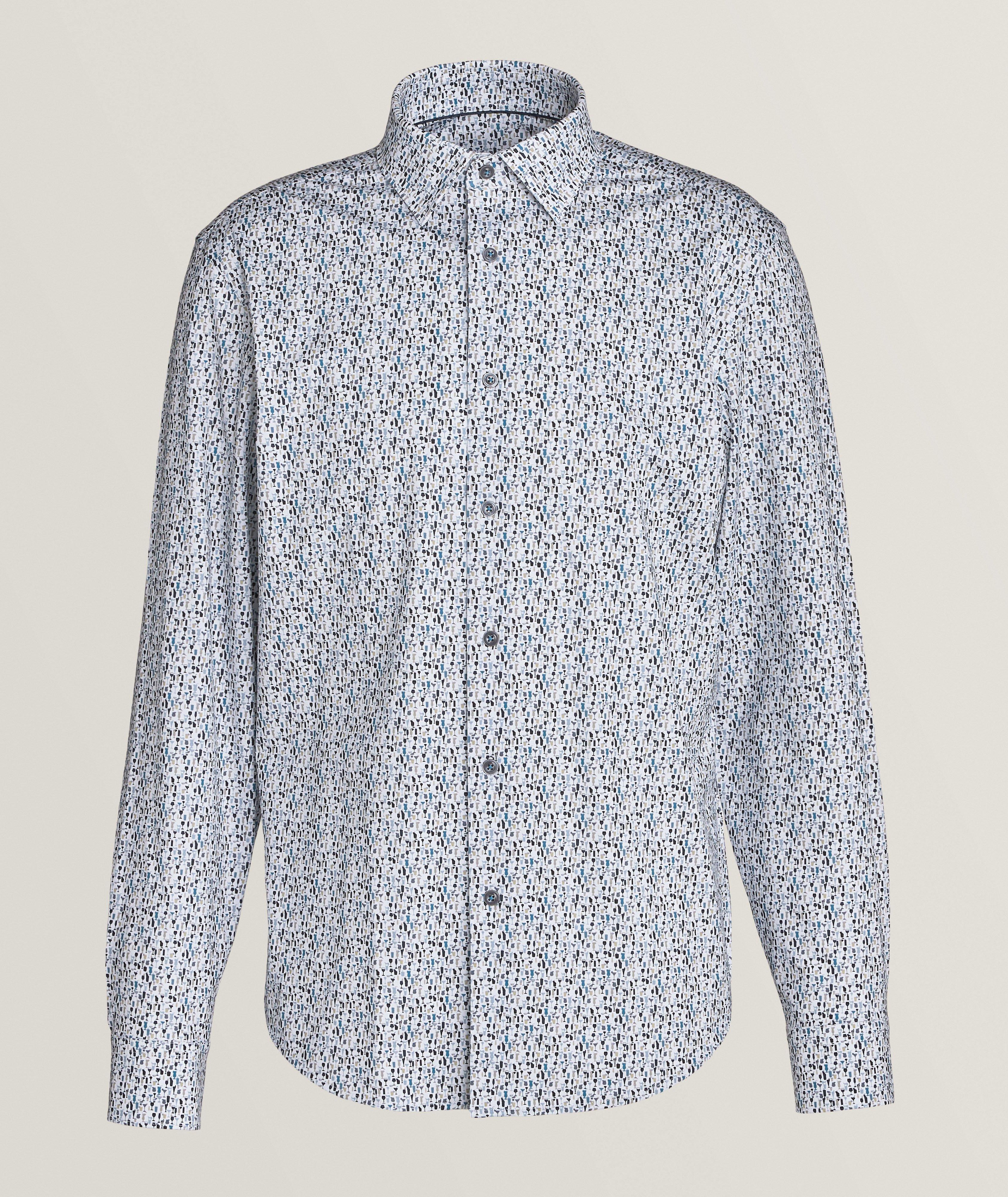 Chemise décontractée en coton extensible à motif image 0