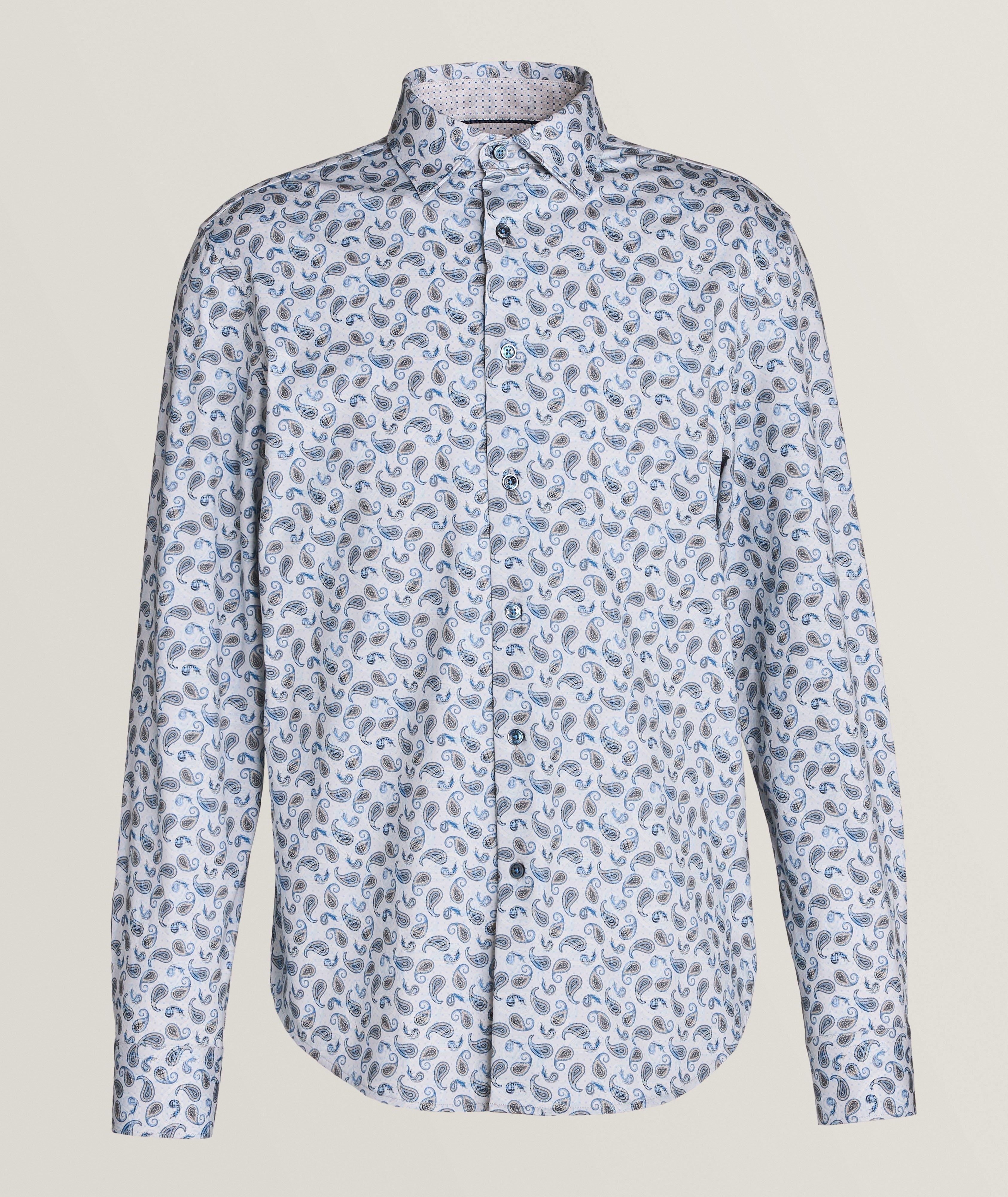 Chemise décontractée en coton extensible à motif paisley image 0