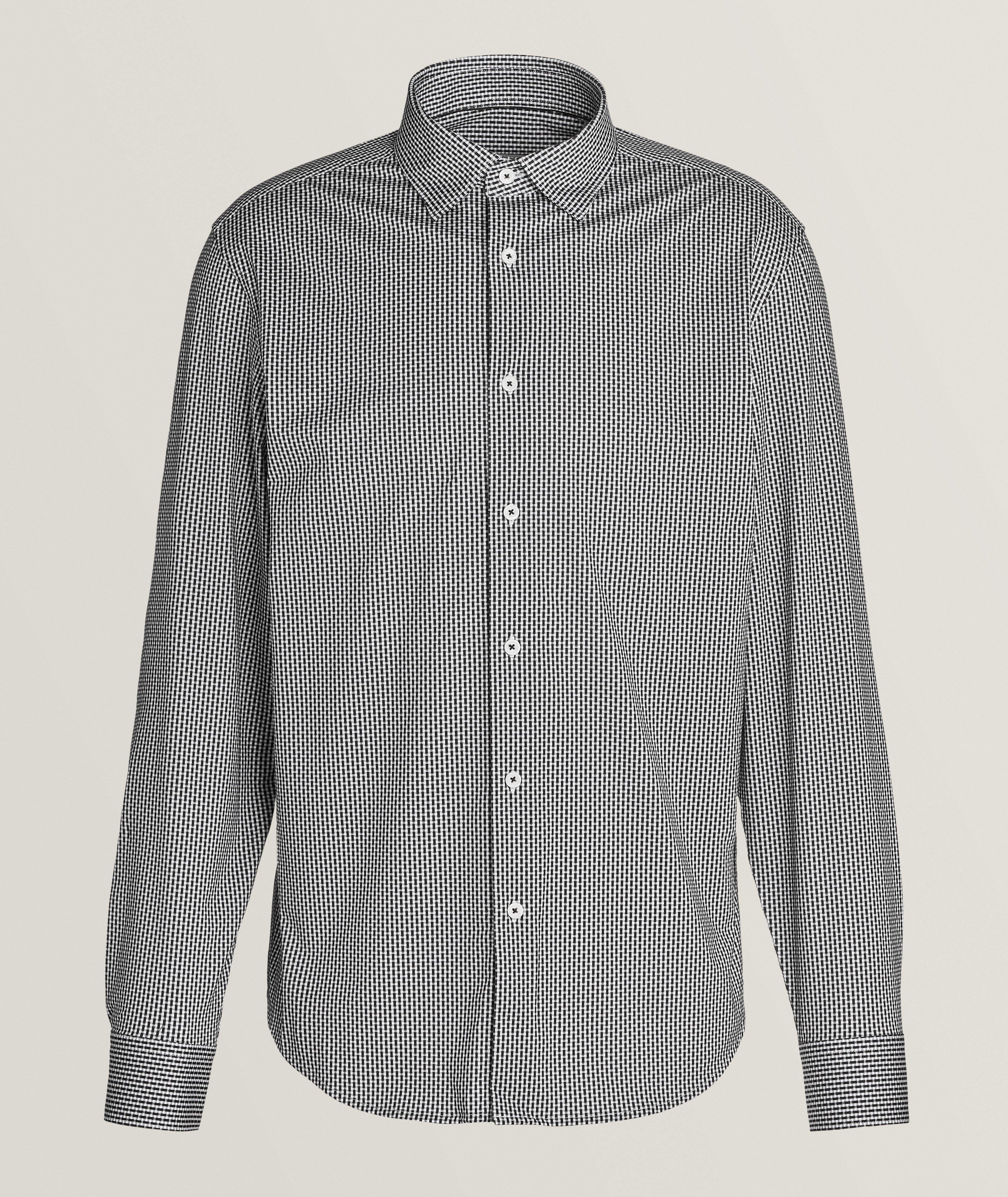 Regular-Fit Stretch-Cotton Check Sports Shirt  image 0