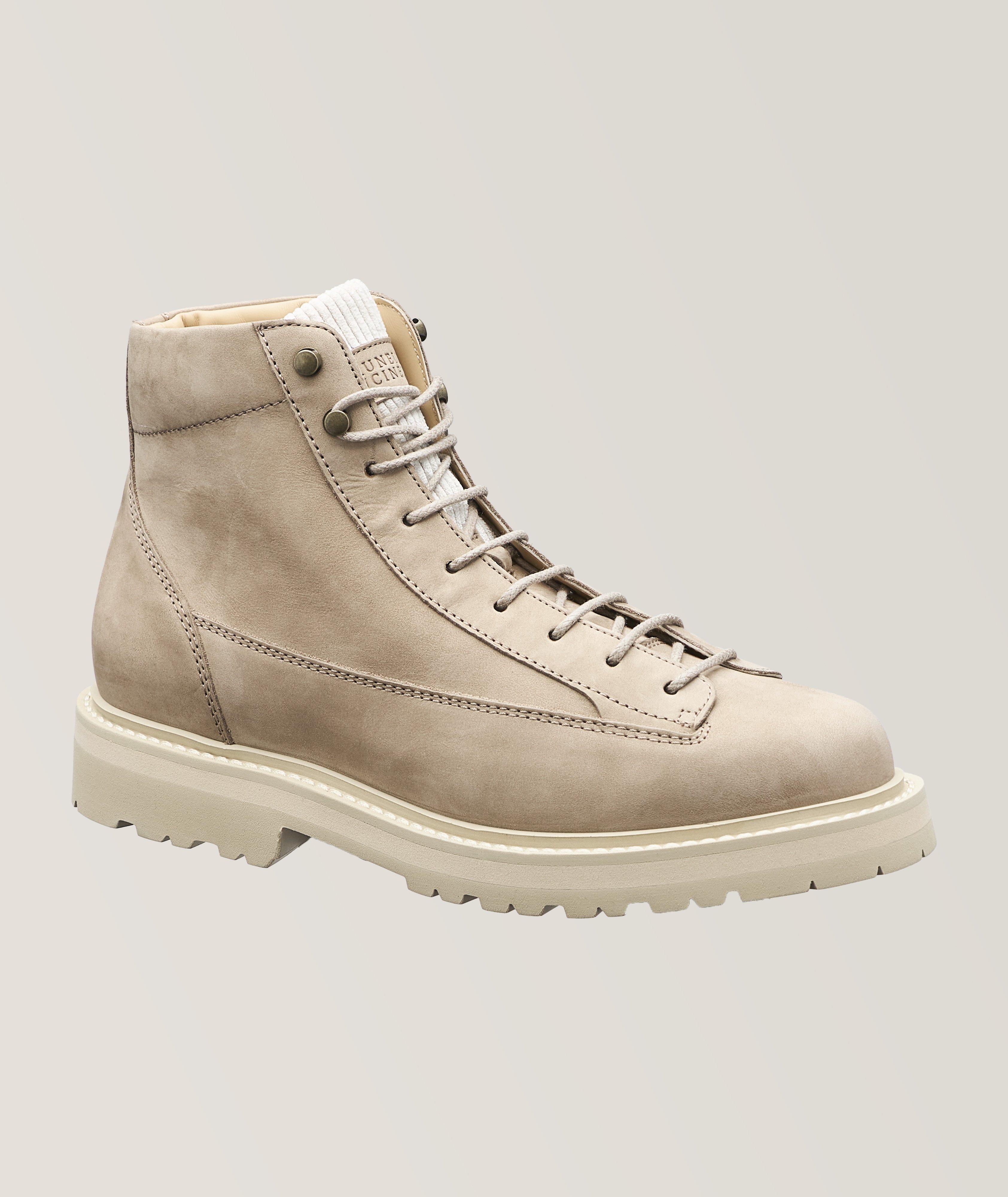 Brunello Cucinelli Nubuck Leather Lug Boots