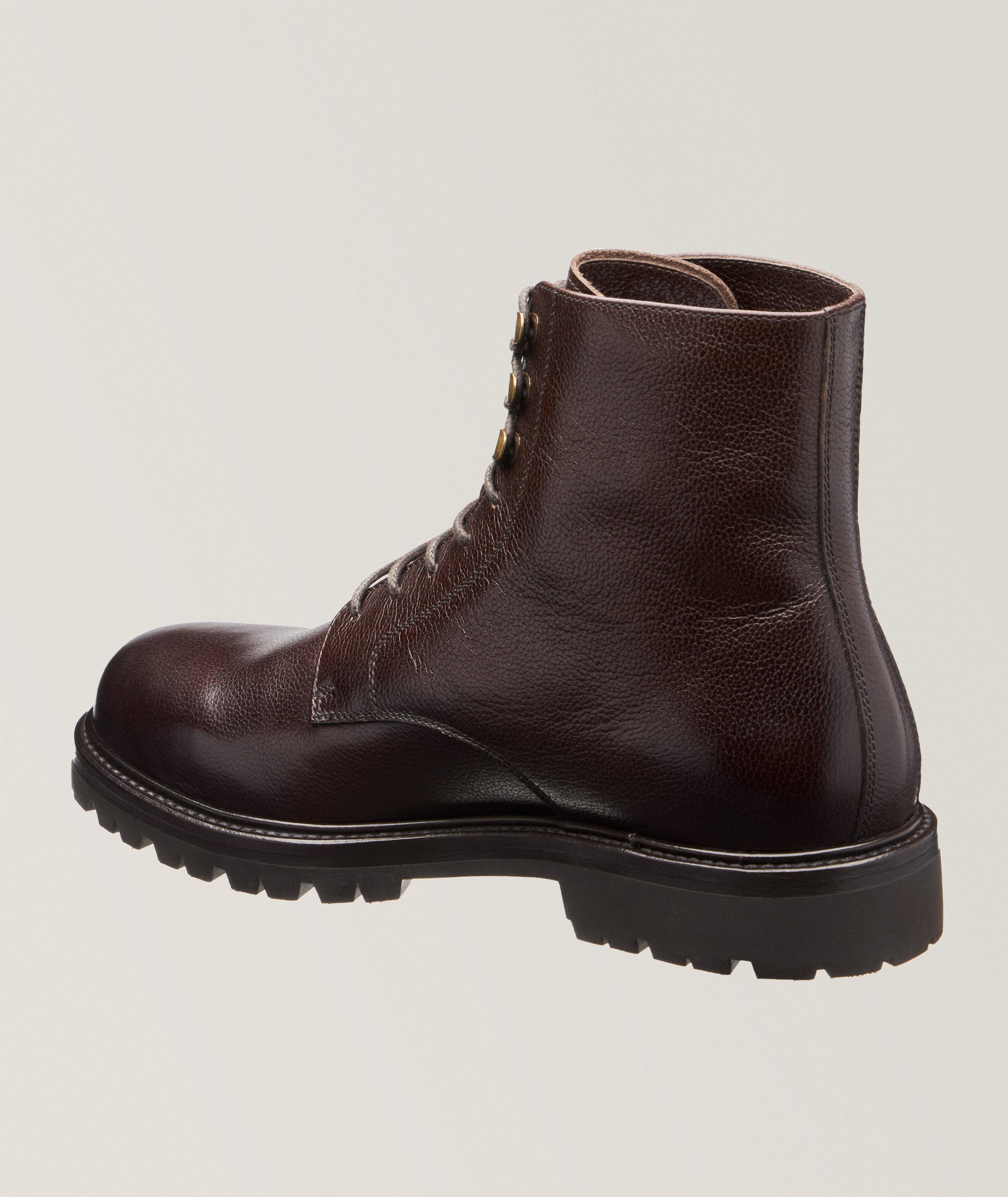 Plaintoe Grain Leather Shearling Boots image 1