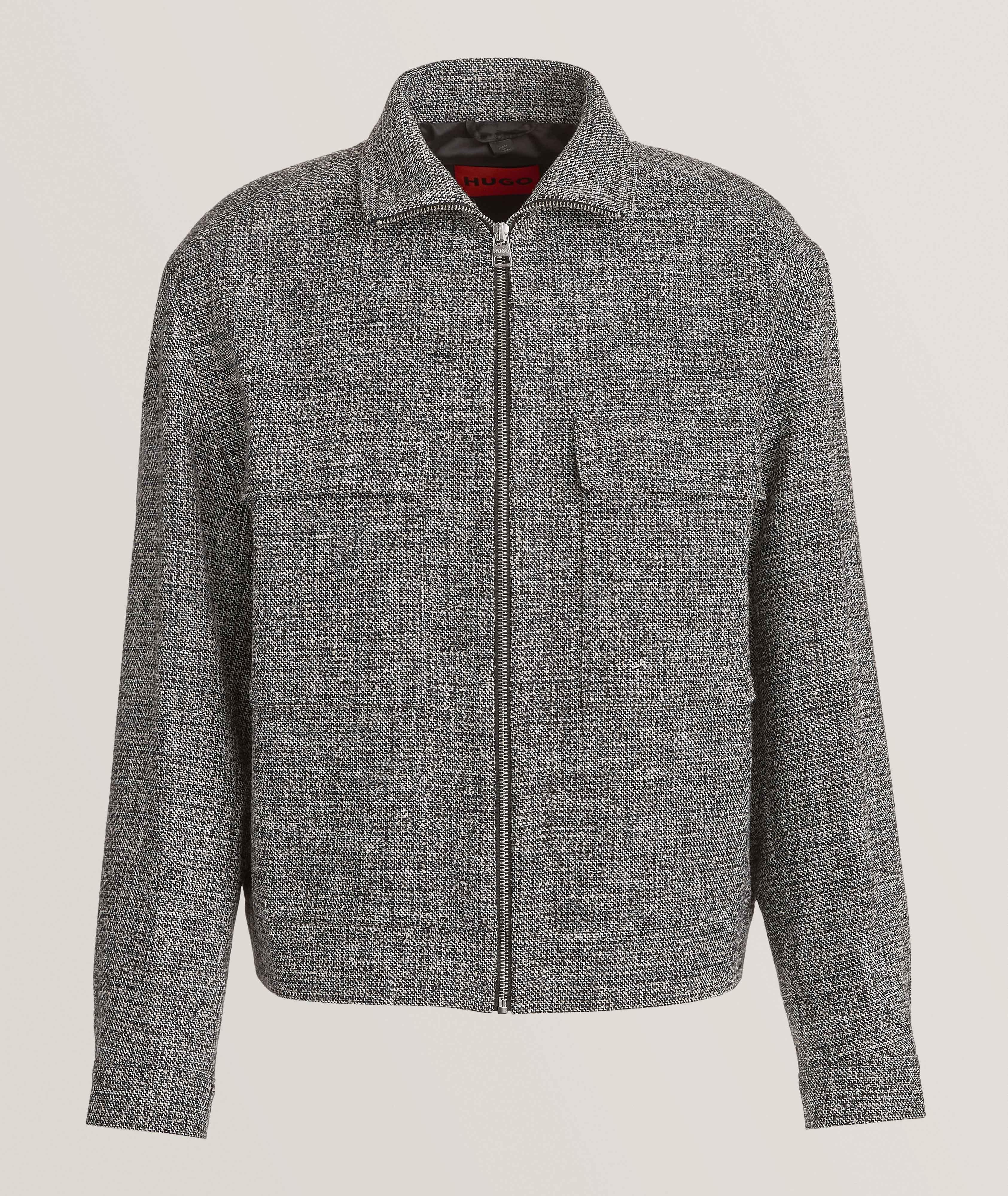 Textured Wool-Blend Shirt Jacket
