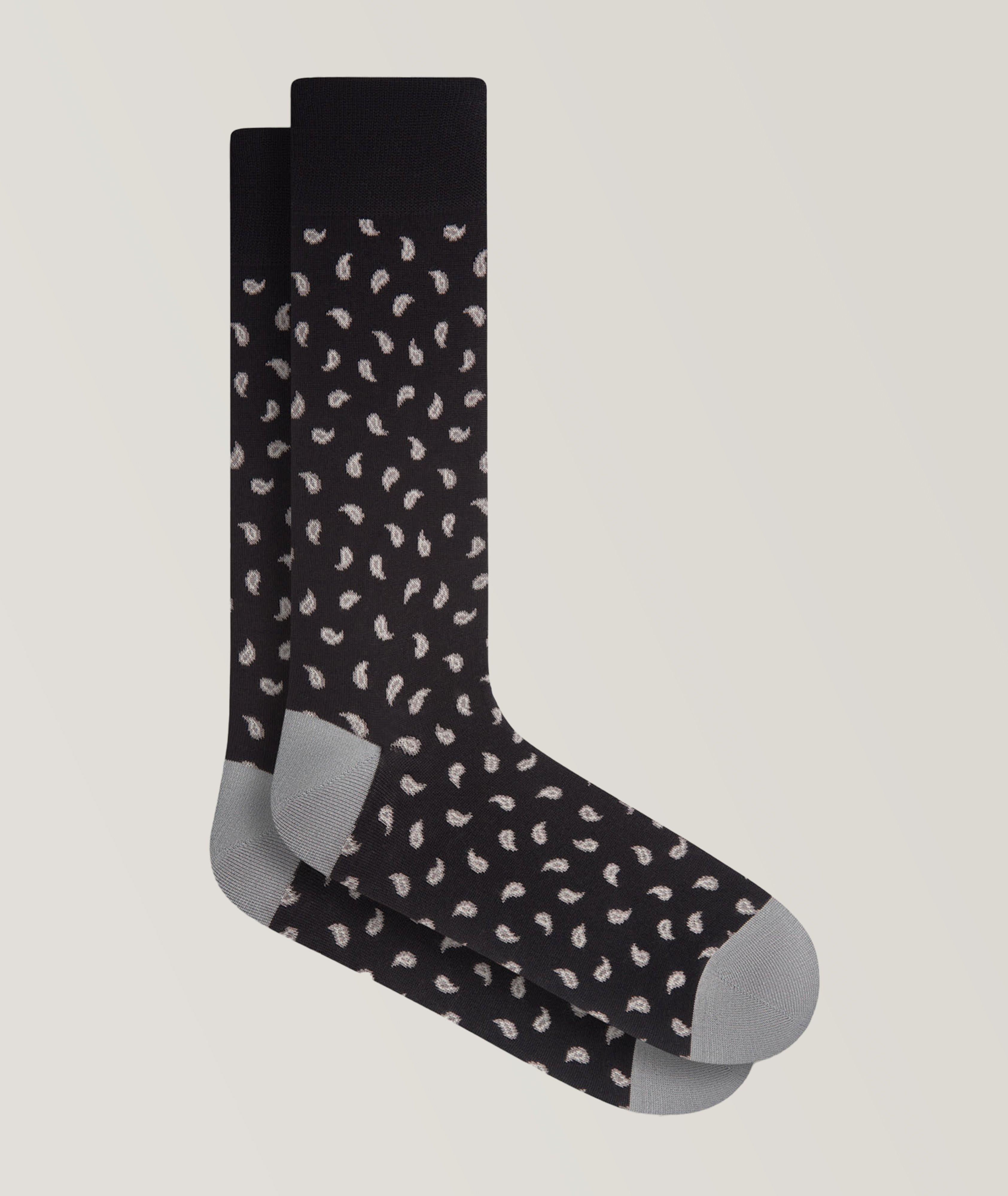 Mini Paisley Stretch-Cotton Socks image 0