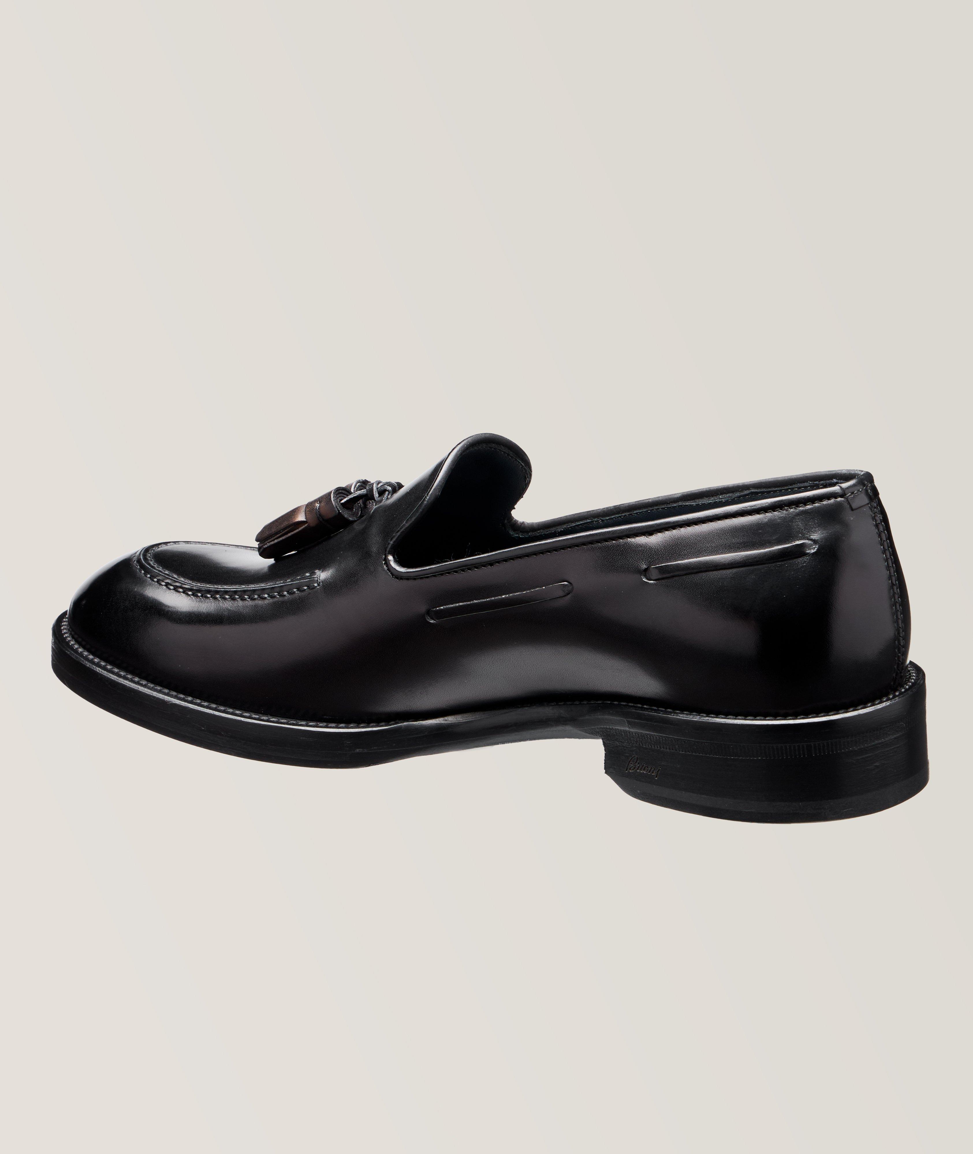 Brushed Leather Tassel Loafers image 1