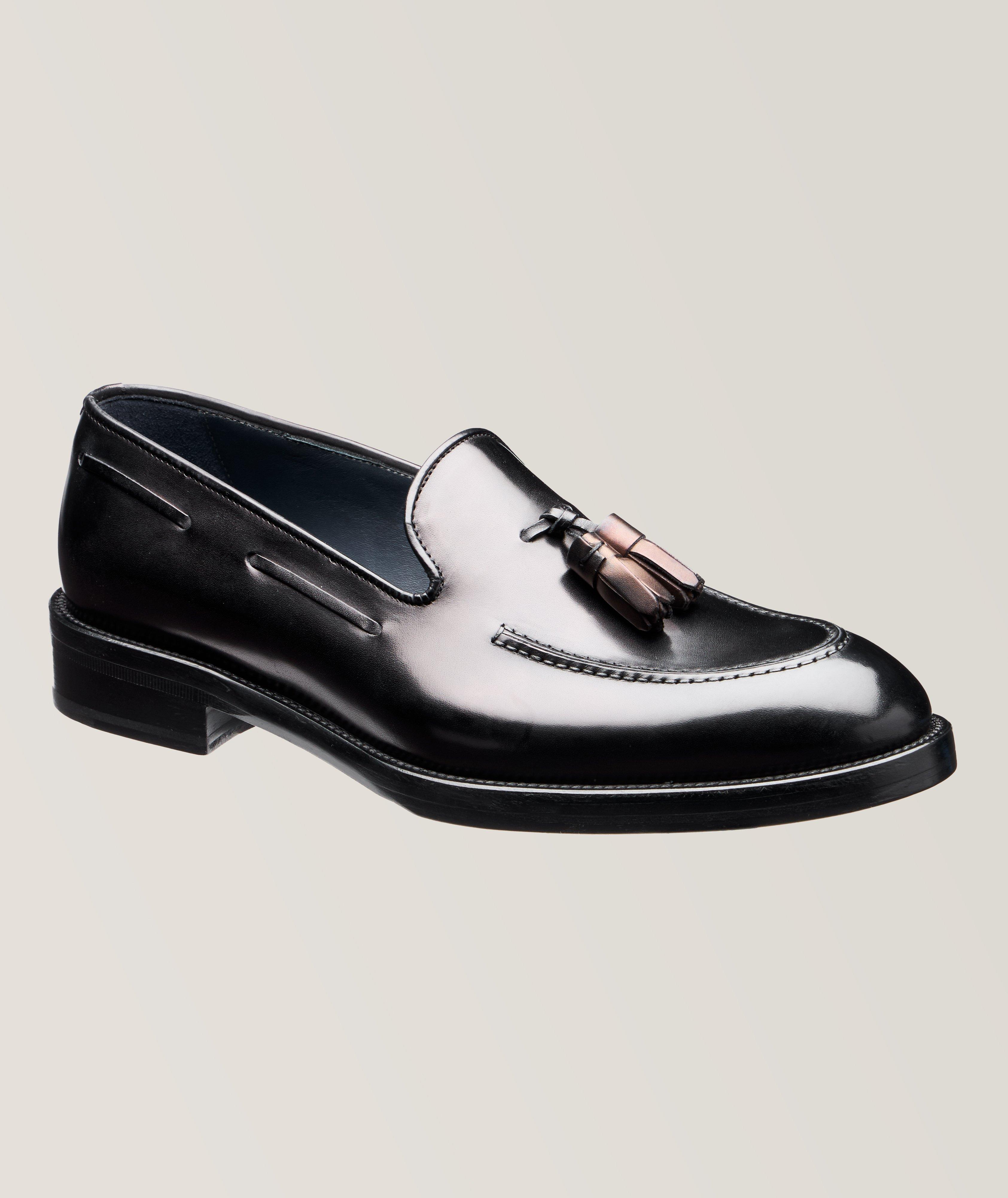 Brioni Brushed Leather Tassel Loafers