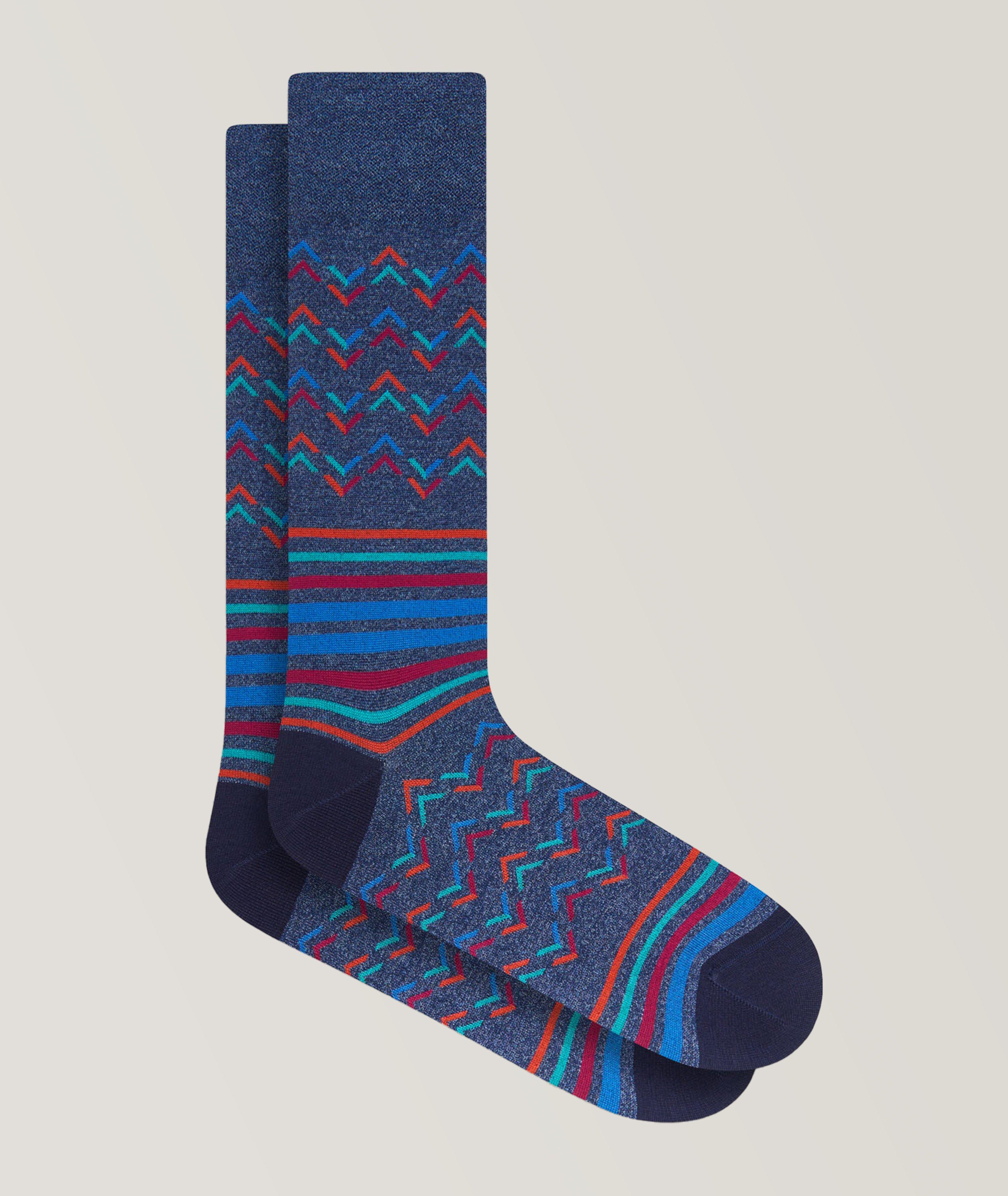 Zigzag Stripe Stretch-Cotton Socks image 0