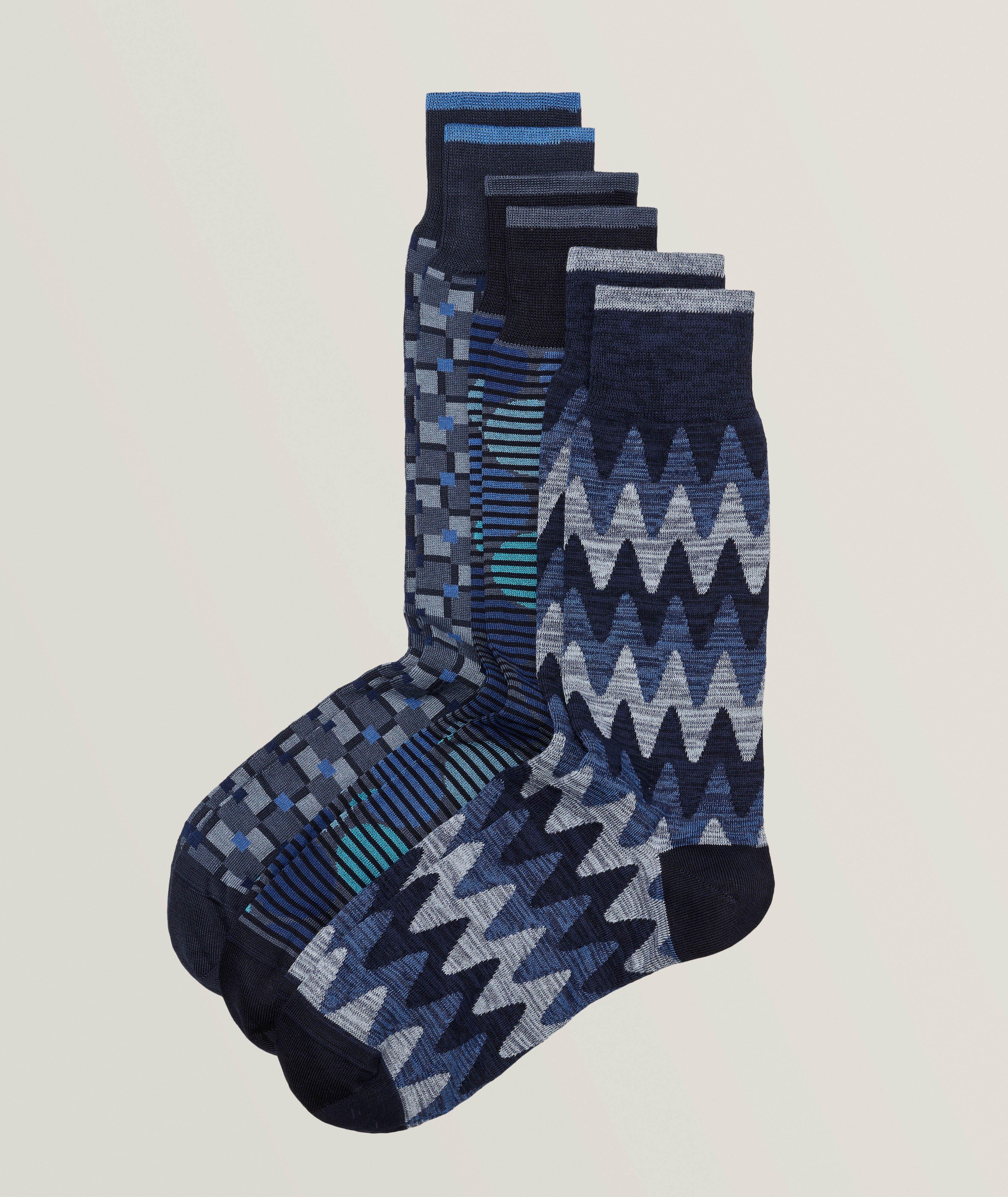 Zigzag Stretch-Cotton Socks image 0