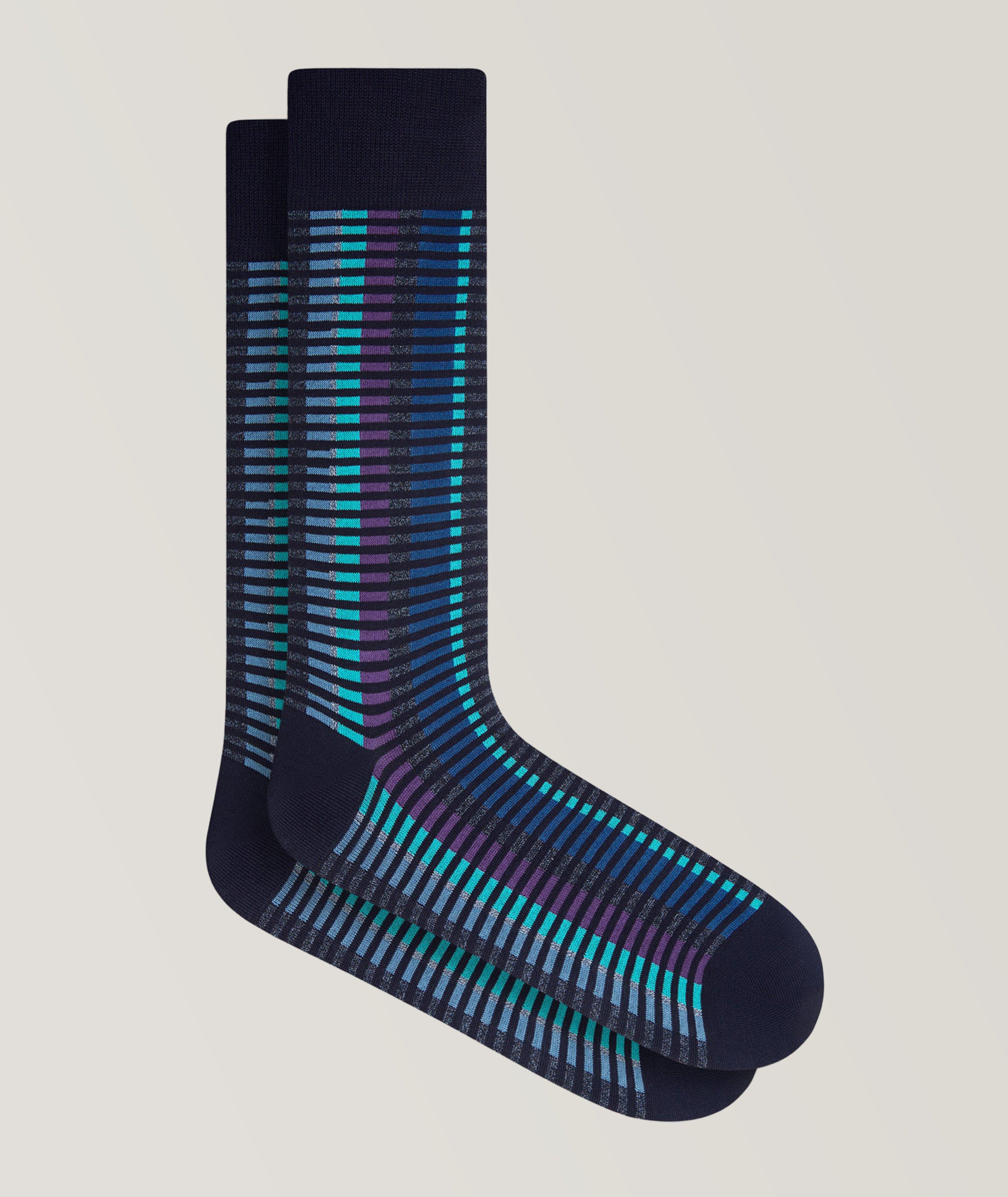 Multi-Stripe Stretch-Cotton Socks image 0