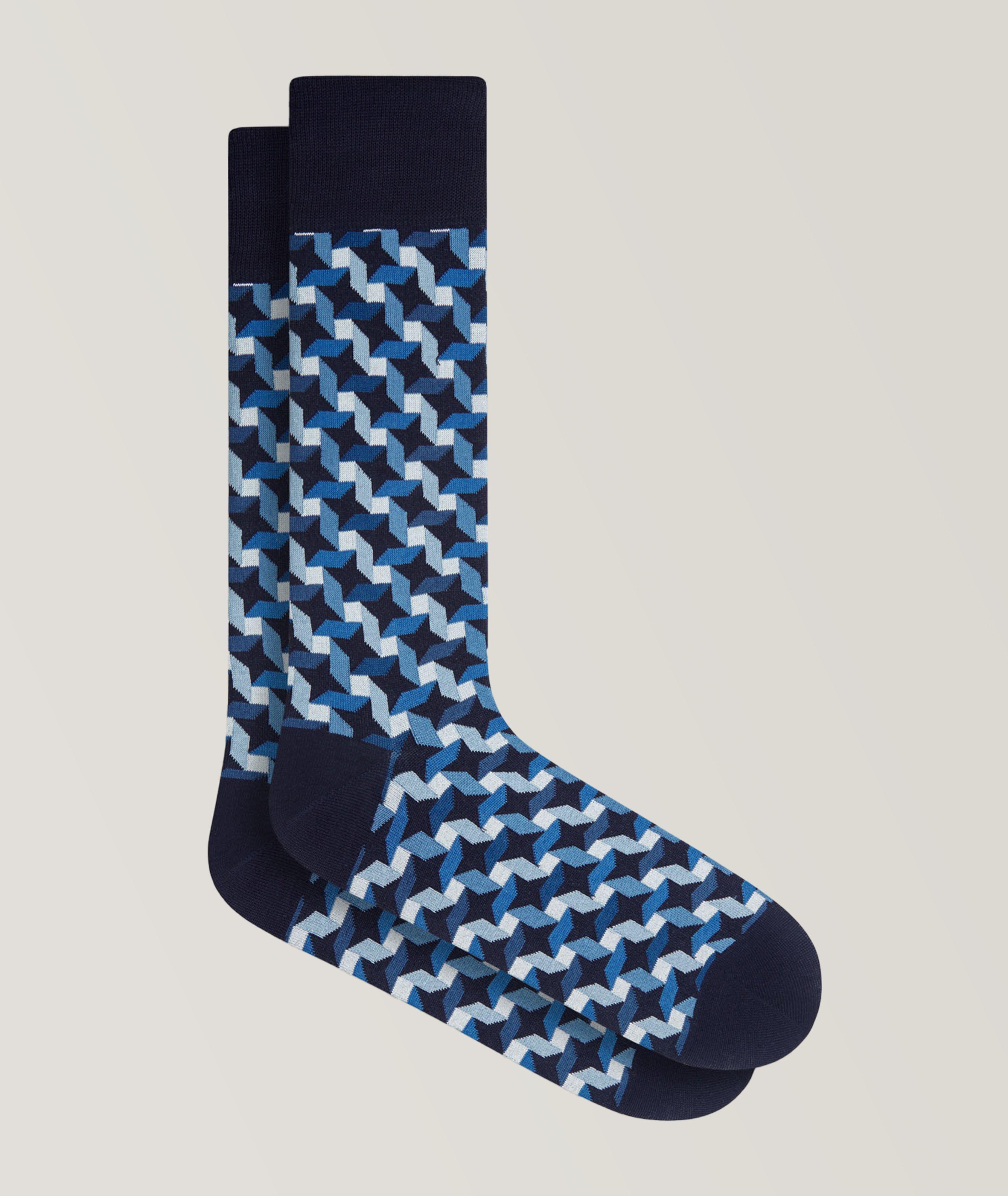 Geometric Stretch-Cotton Socks image 0