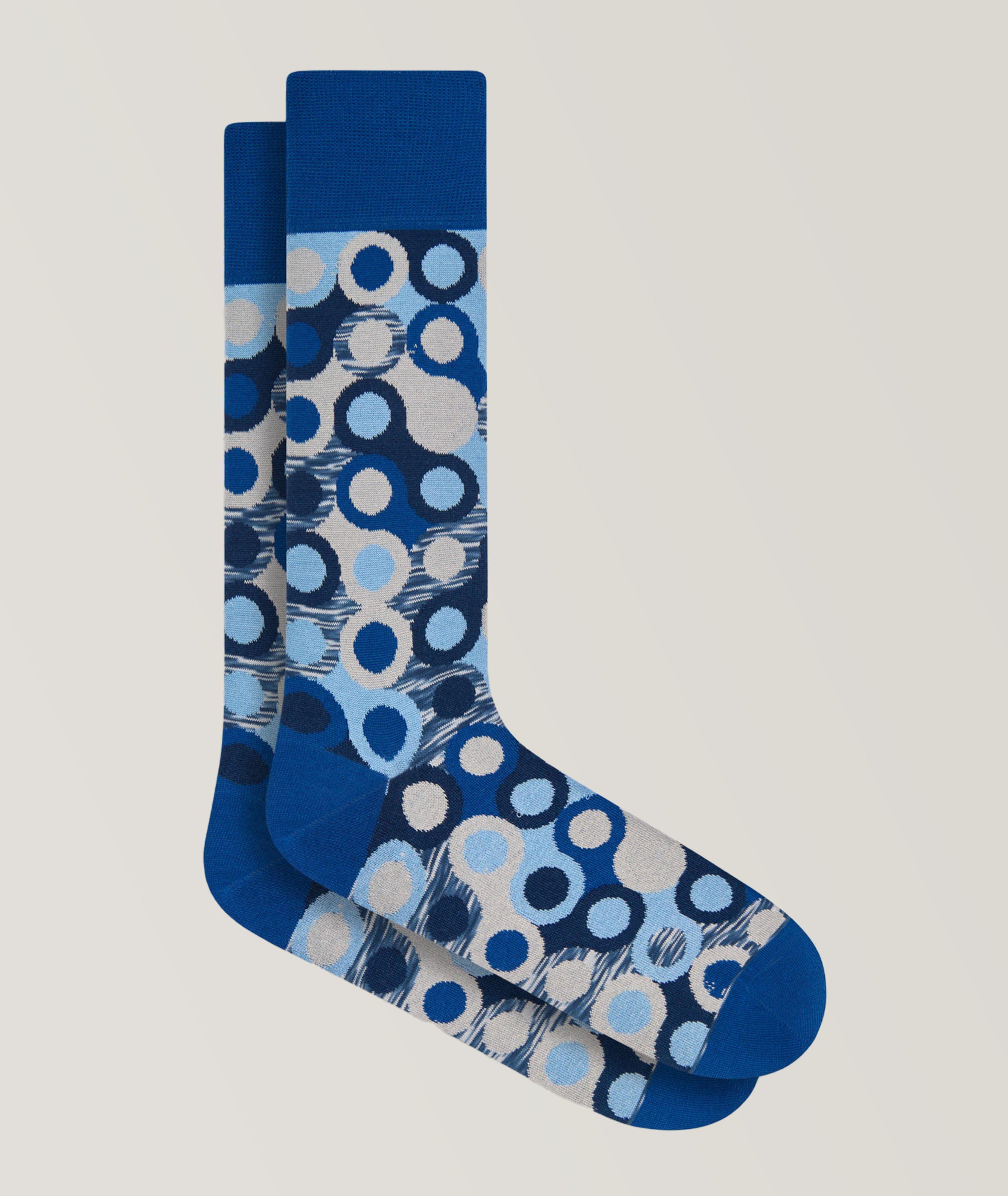 Retro Circles Stretch-Cotton Socks image 0