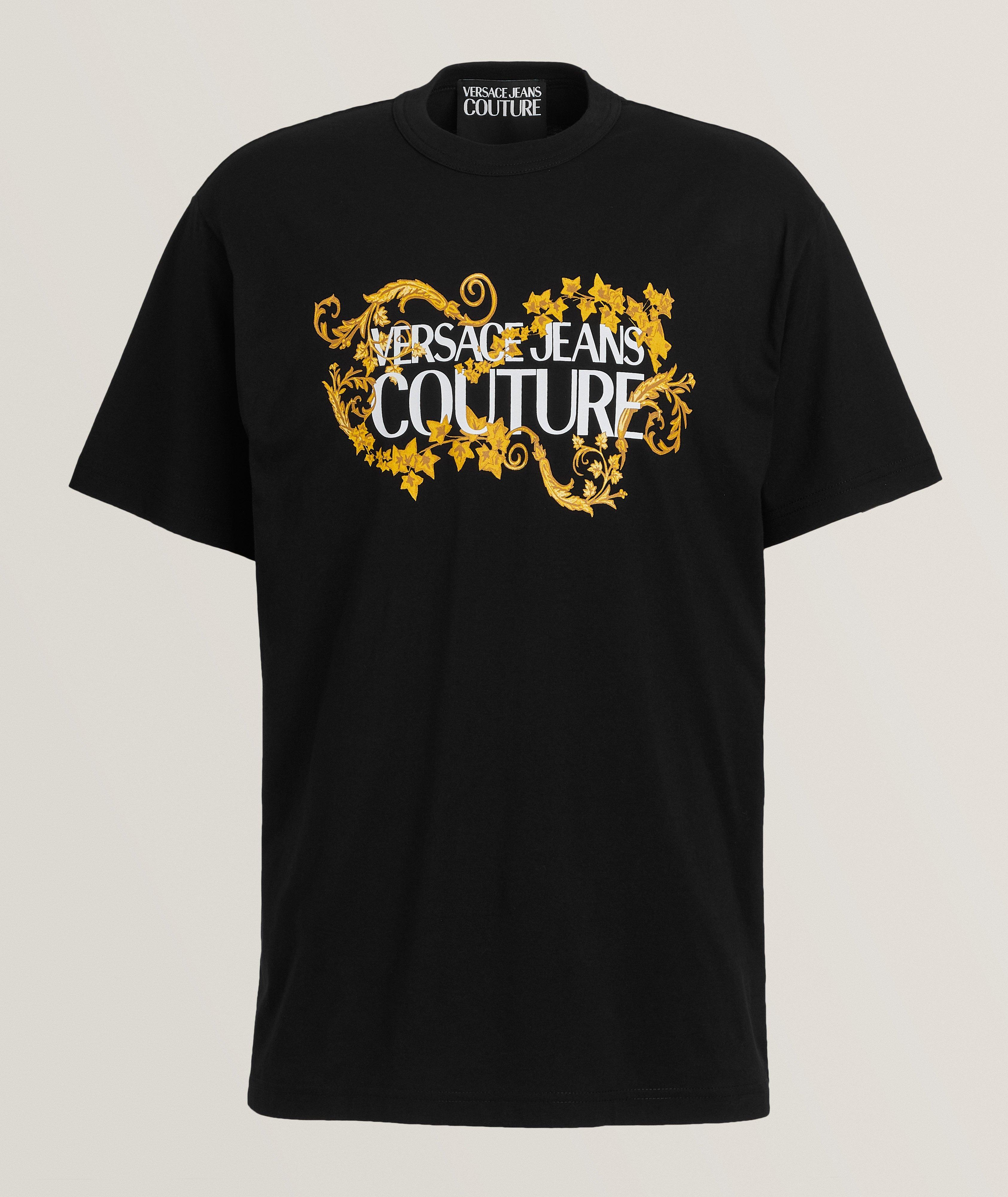 T-shirt en coton avec motif baroque et logo image 0