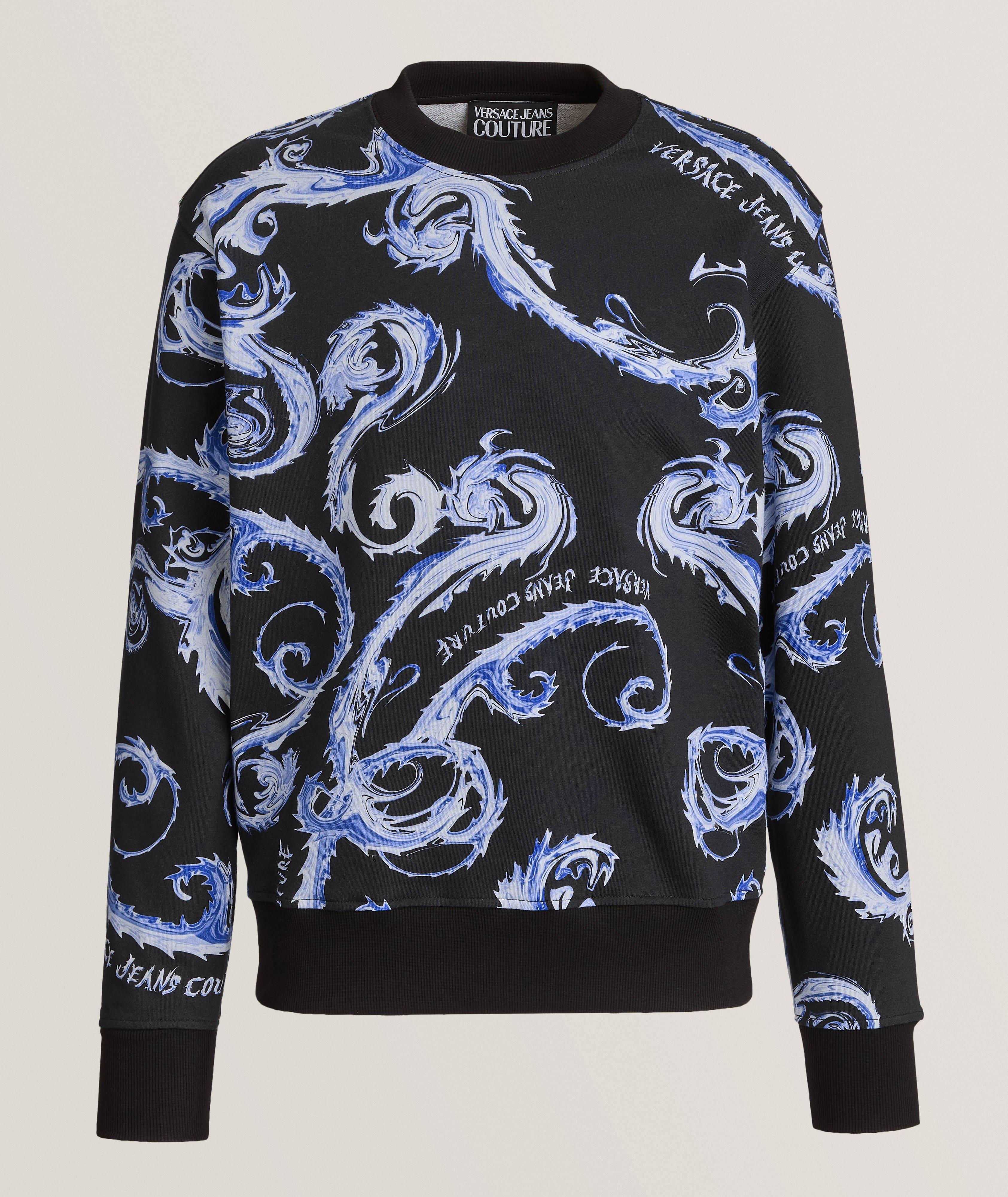 Versace Jeans Couture Pull en coton extensible à motif baroque