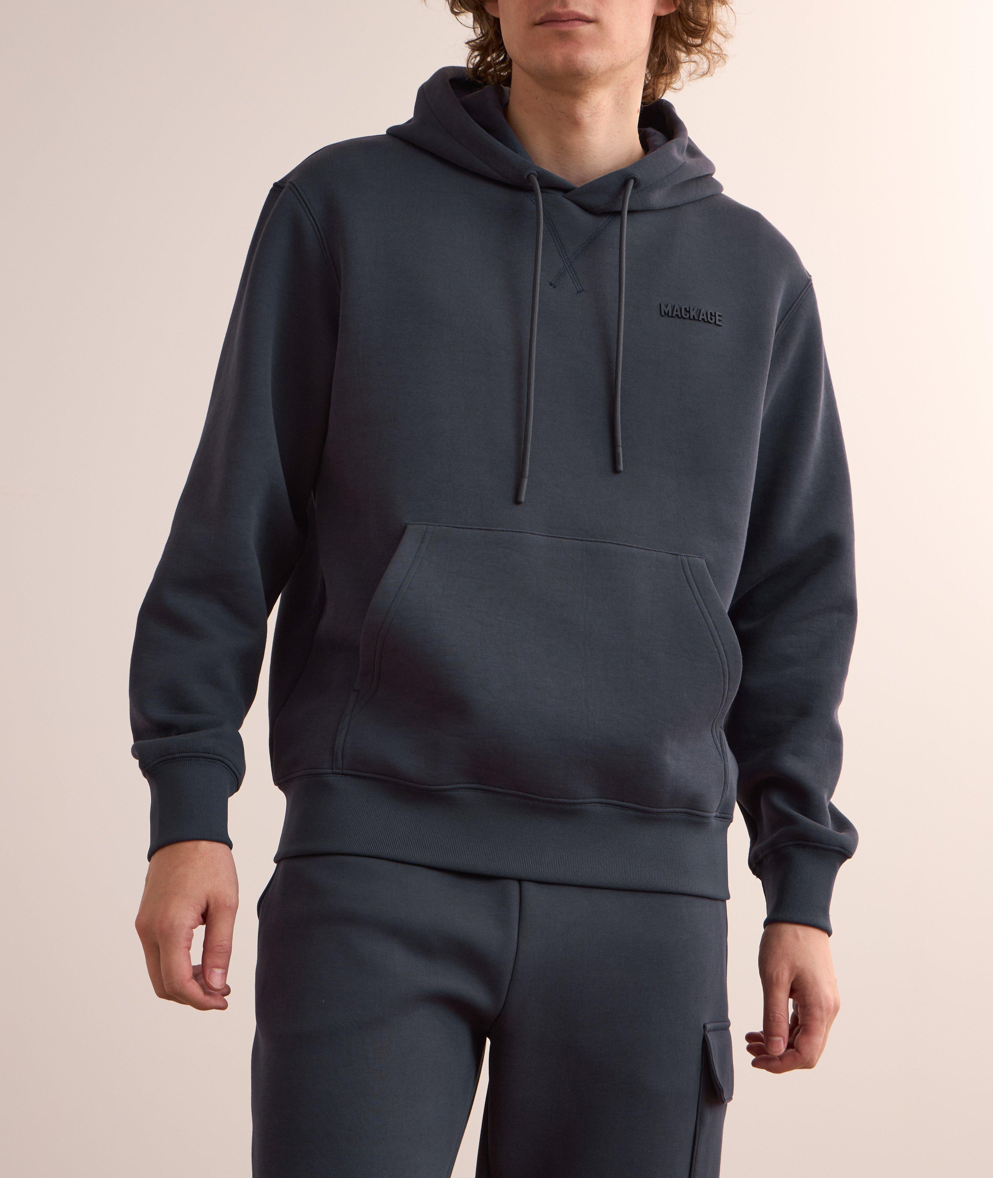 Cotton-Blend Drawstring Hooded Sweater  image 1