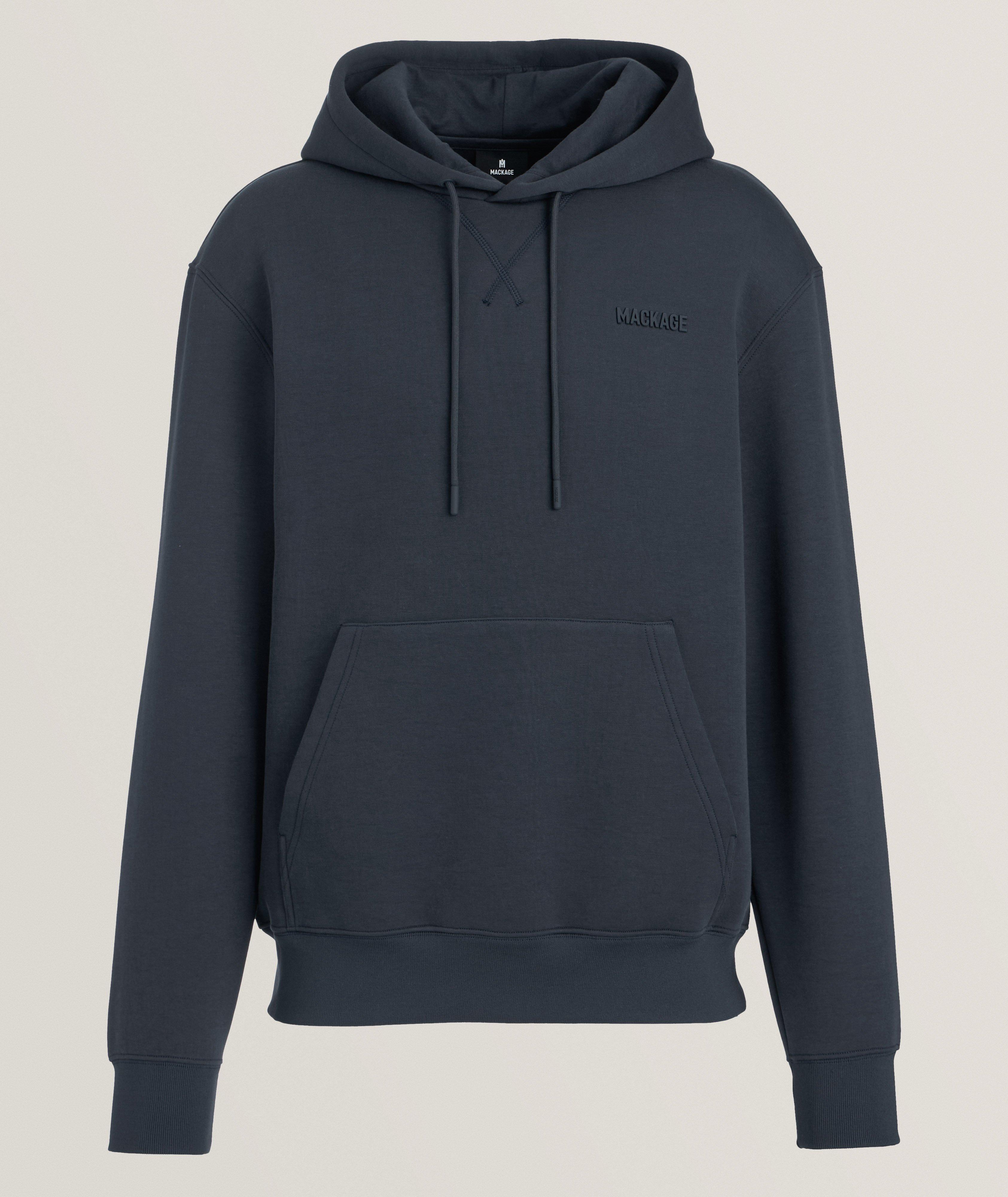 Cotton-Blend Drawstring Hooded Sweater  image 0