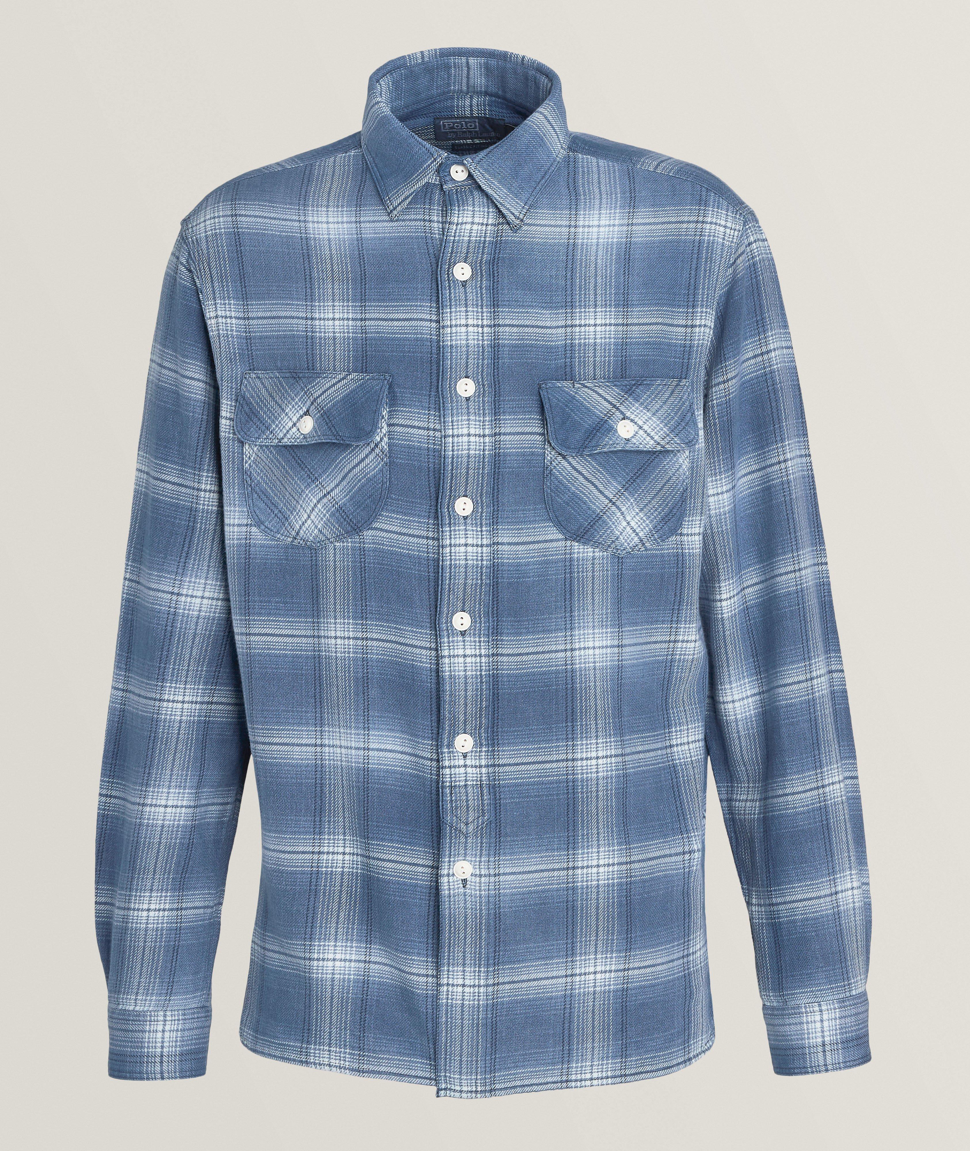 Blue checkered polo hotsell