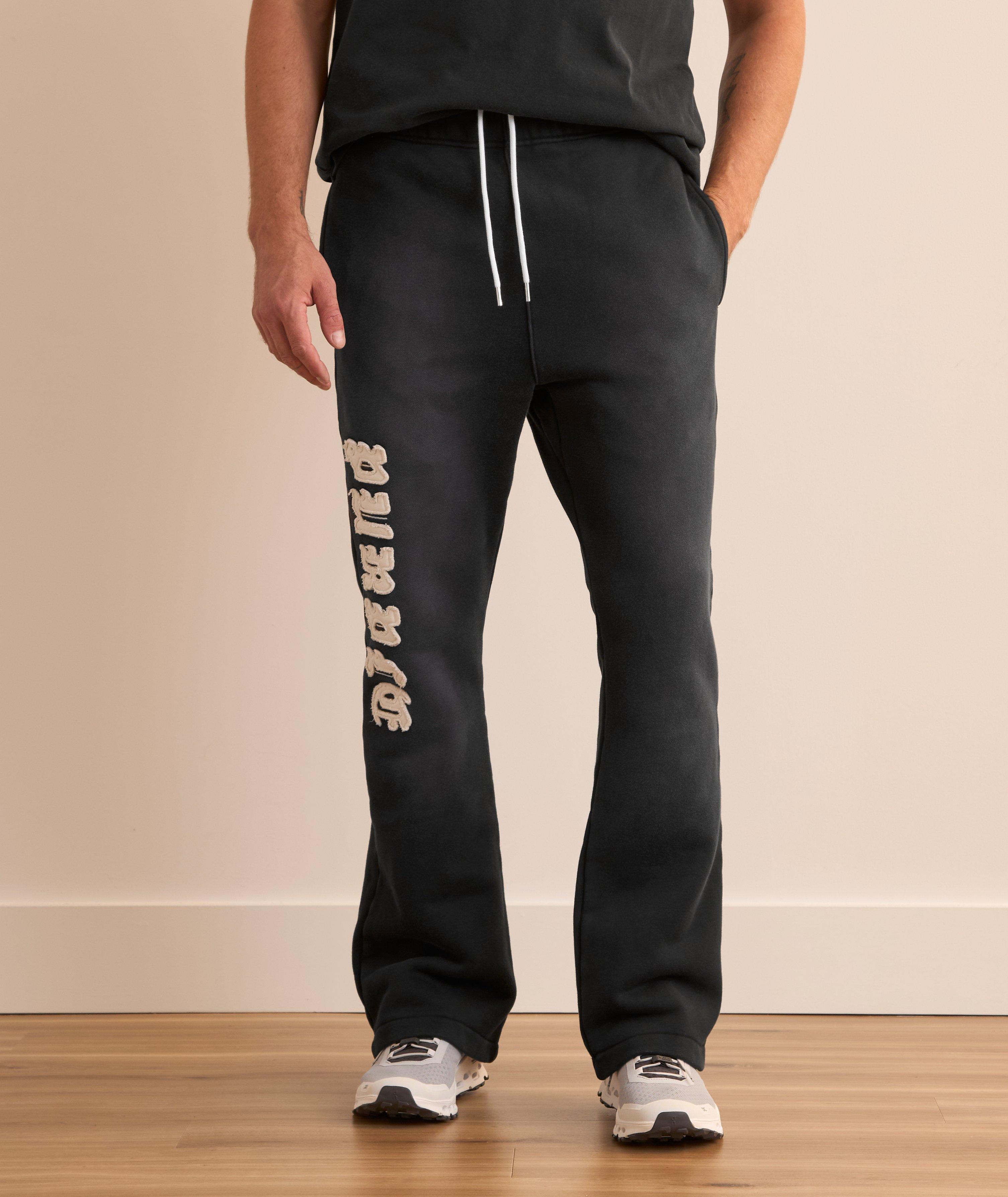 Pantalon sport en coton avec logo évasé image 1