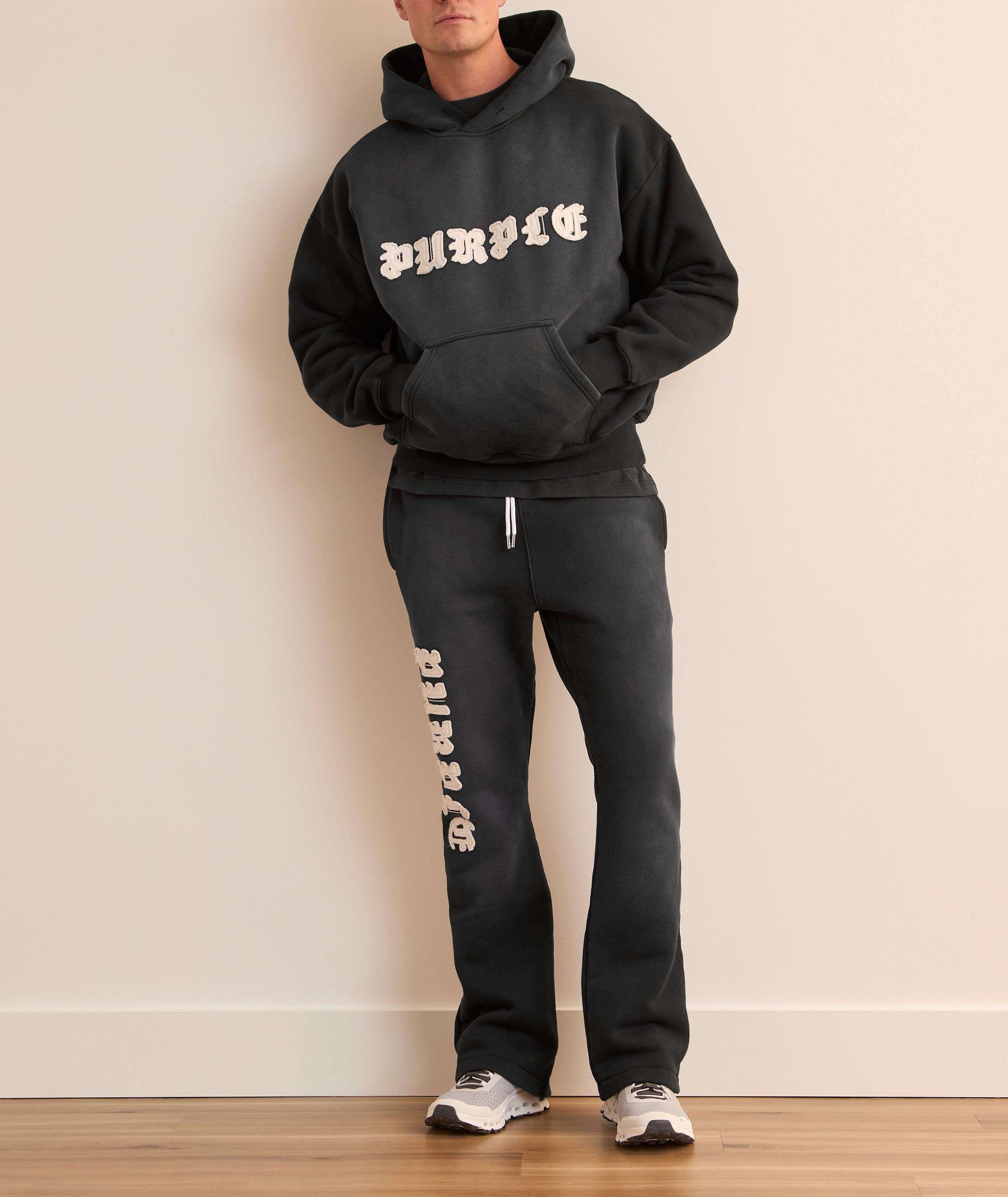 Pantalon sport en coton avec logo évasé image 3