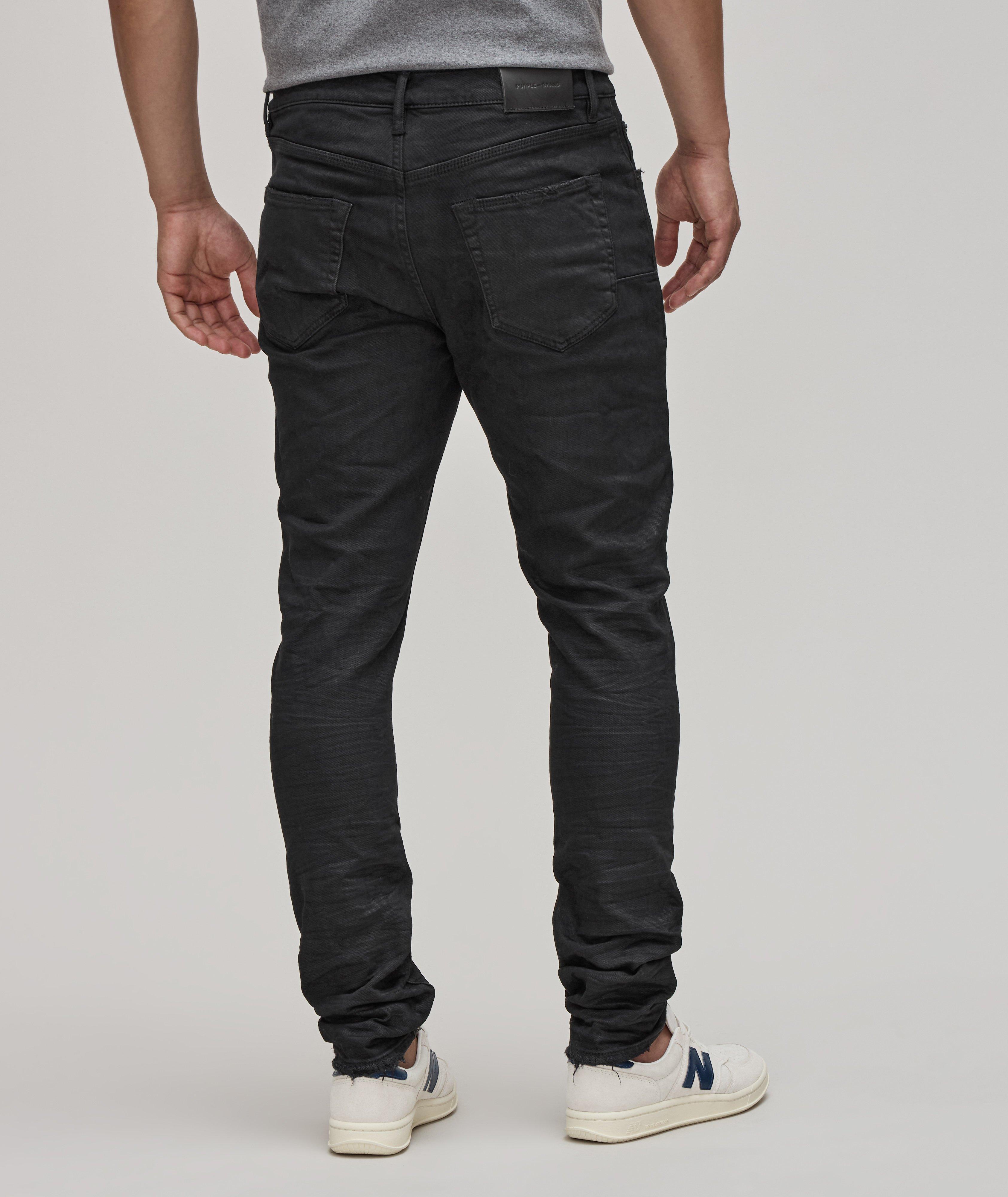 P001 Stretch-Cotton Oil 3D Resin Jeans image 2