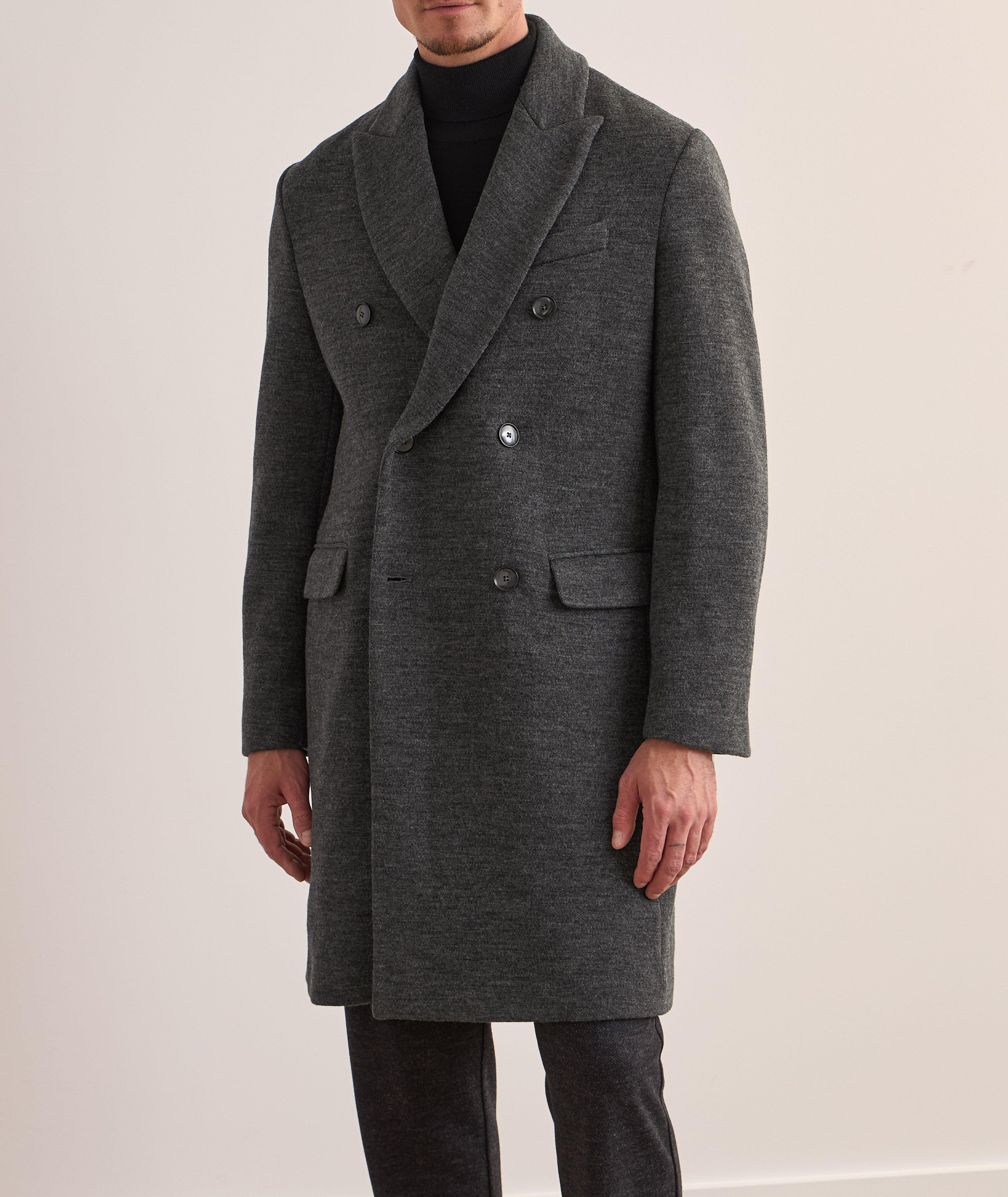 Virgin Wool-Blend Double-Breasted Coat image 1