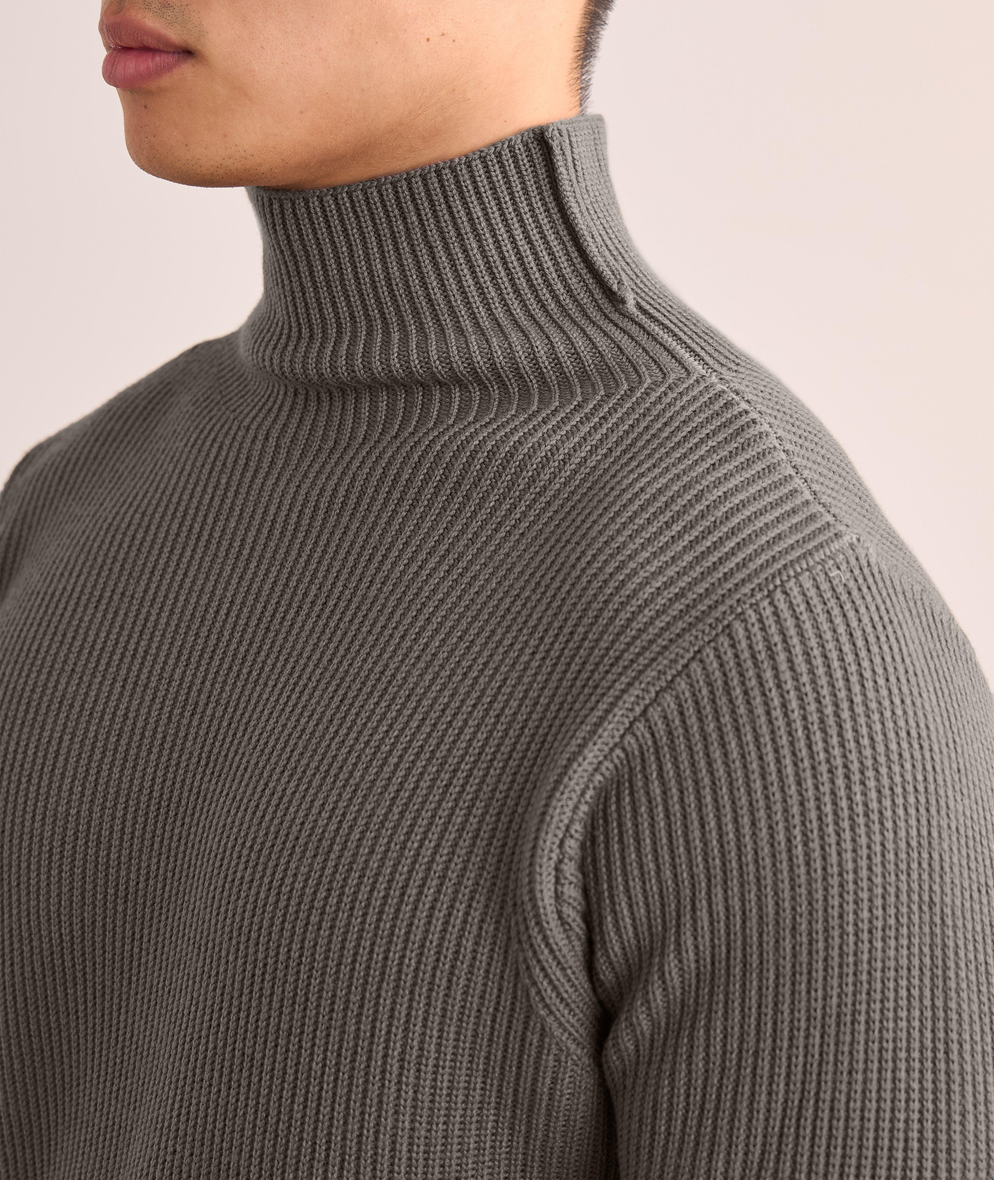 Virgin Wool Ribbed Knit Sweater  image 1