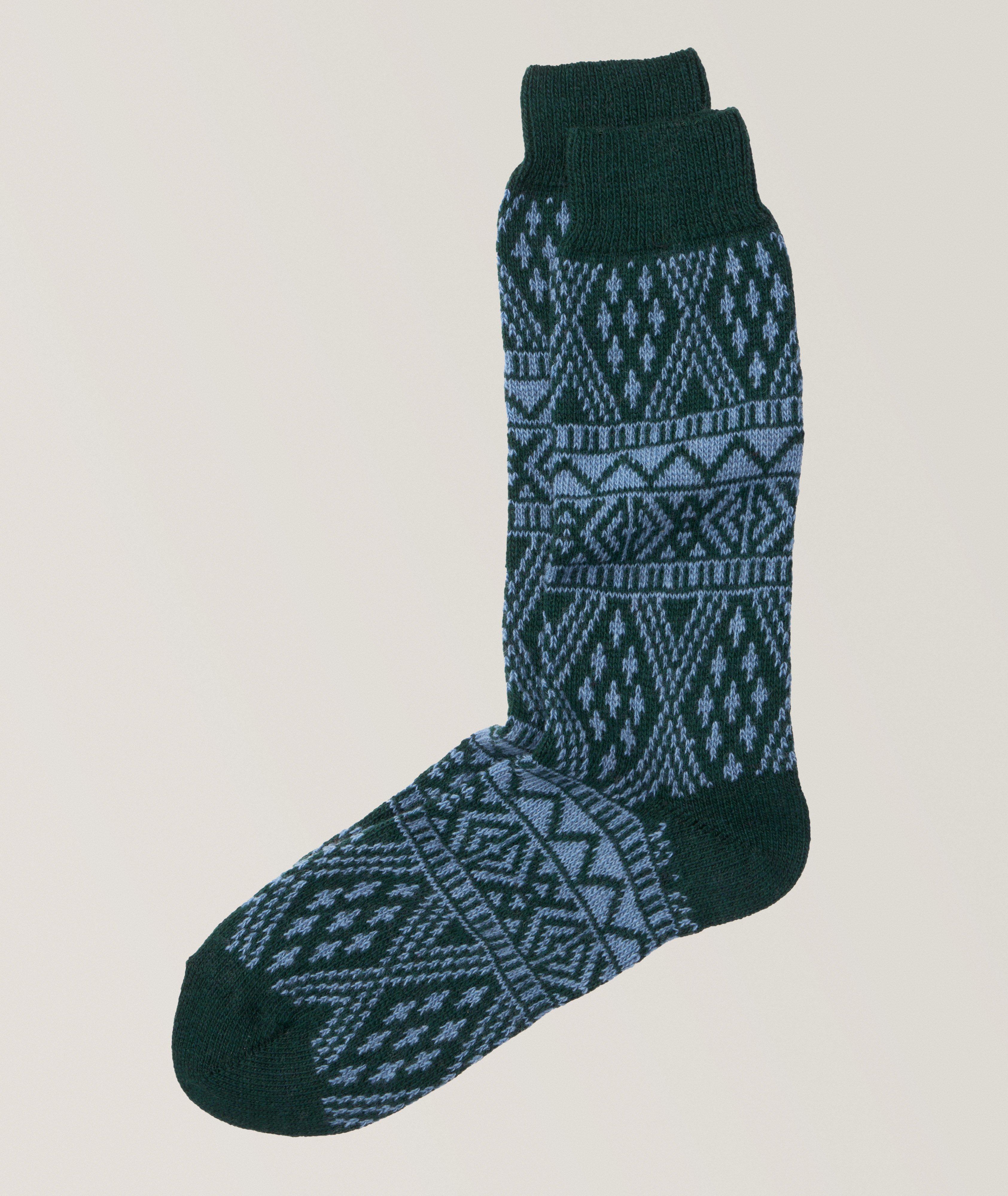 Chaussettes Mike en lainage à motif aztèque image 0
