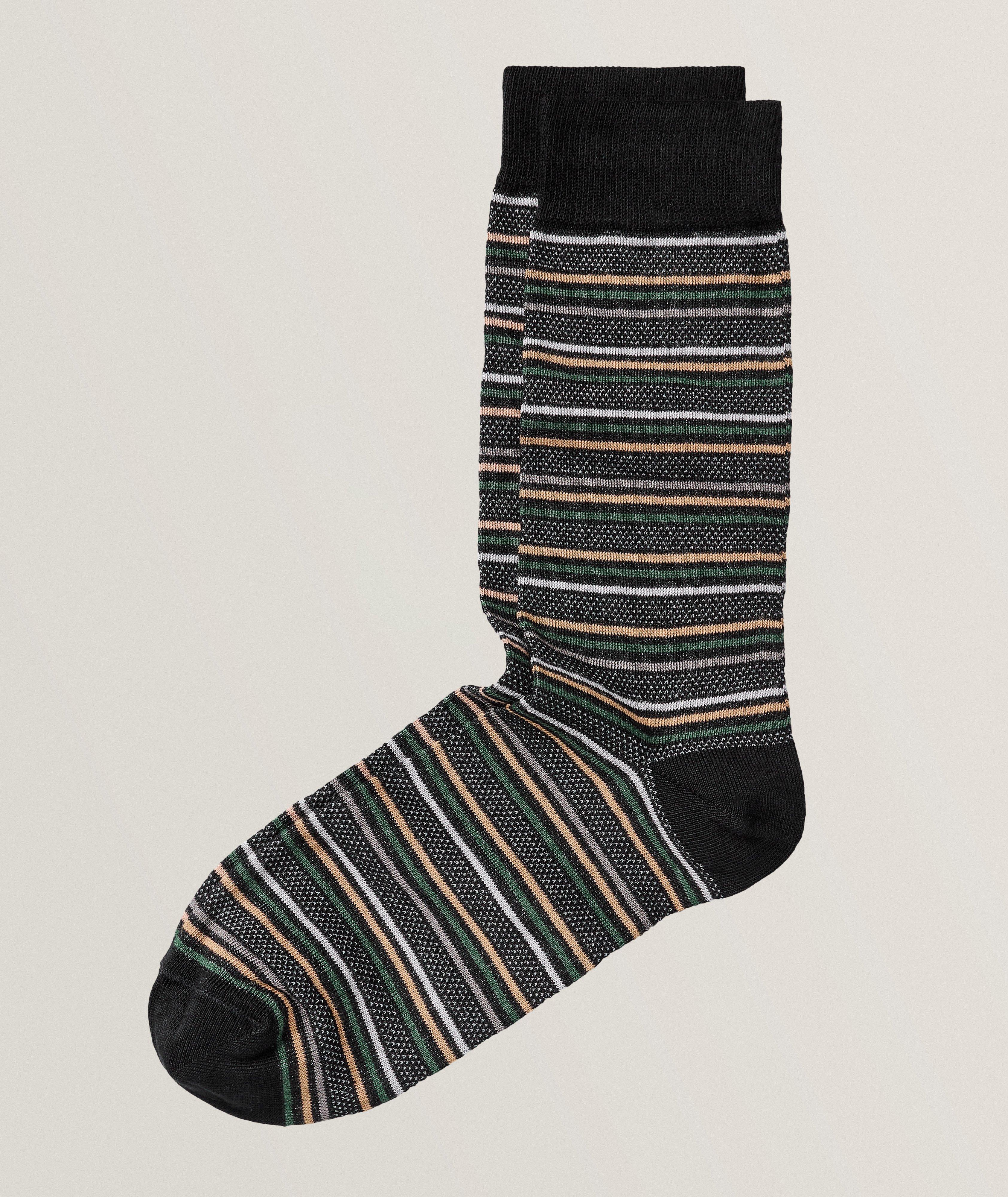 John Striped Stretch-Cotton Socks image 0